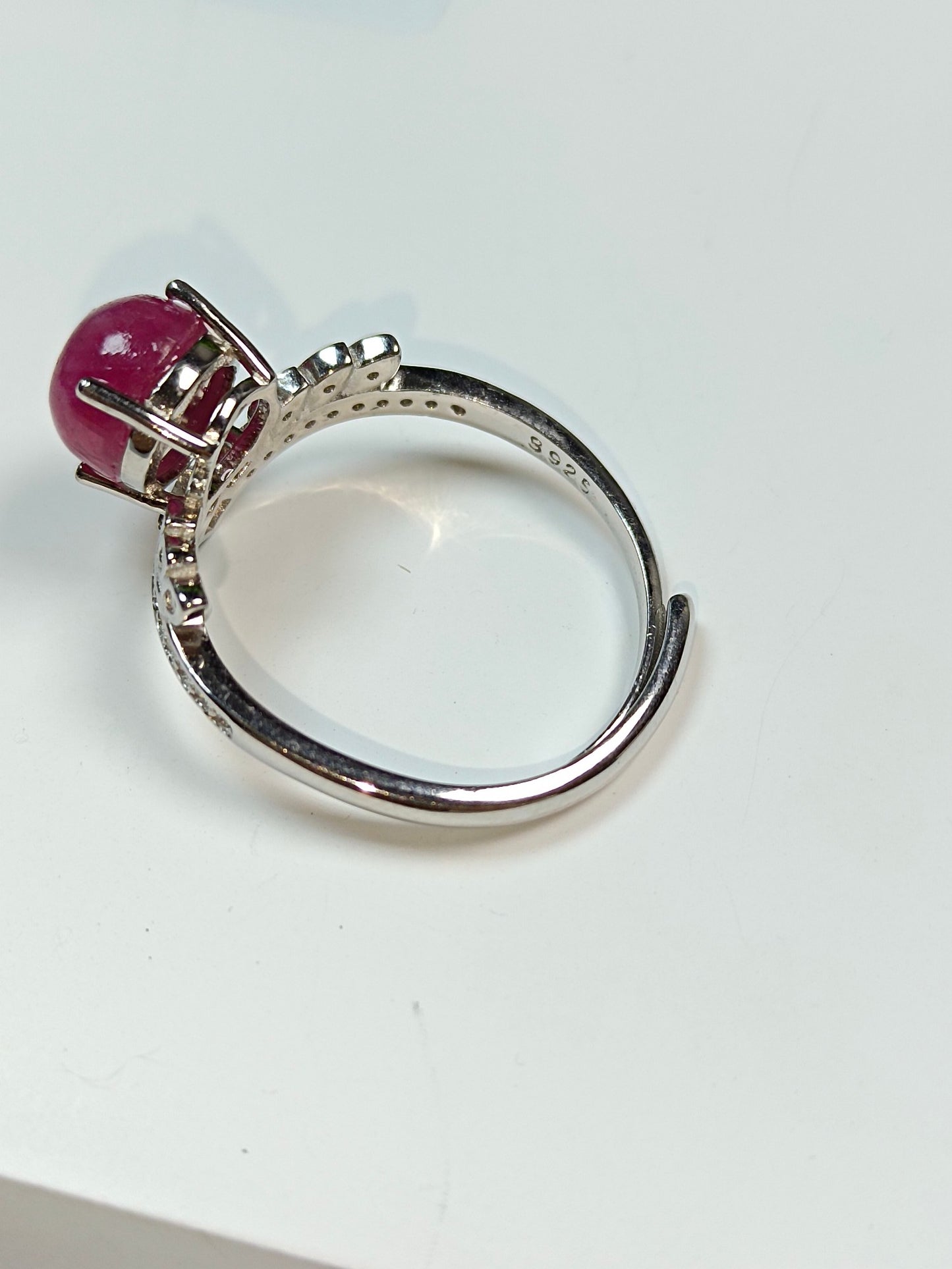 Elegant S925 Silver Ruby Ring - Unheated & Unenhanced Gemstone Jewelry