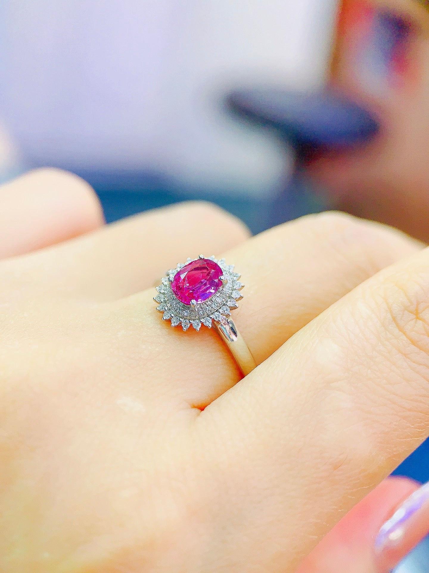 Elegant Ruby Ring with Diamond Accents - Fine Jewelry