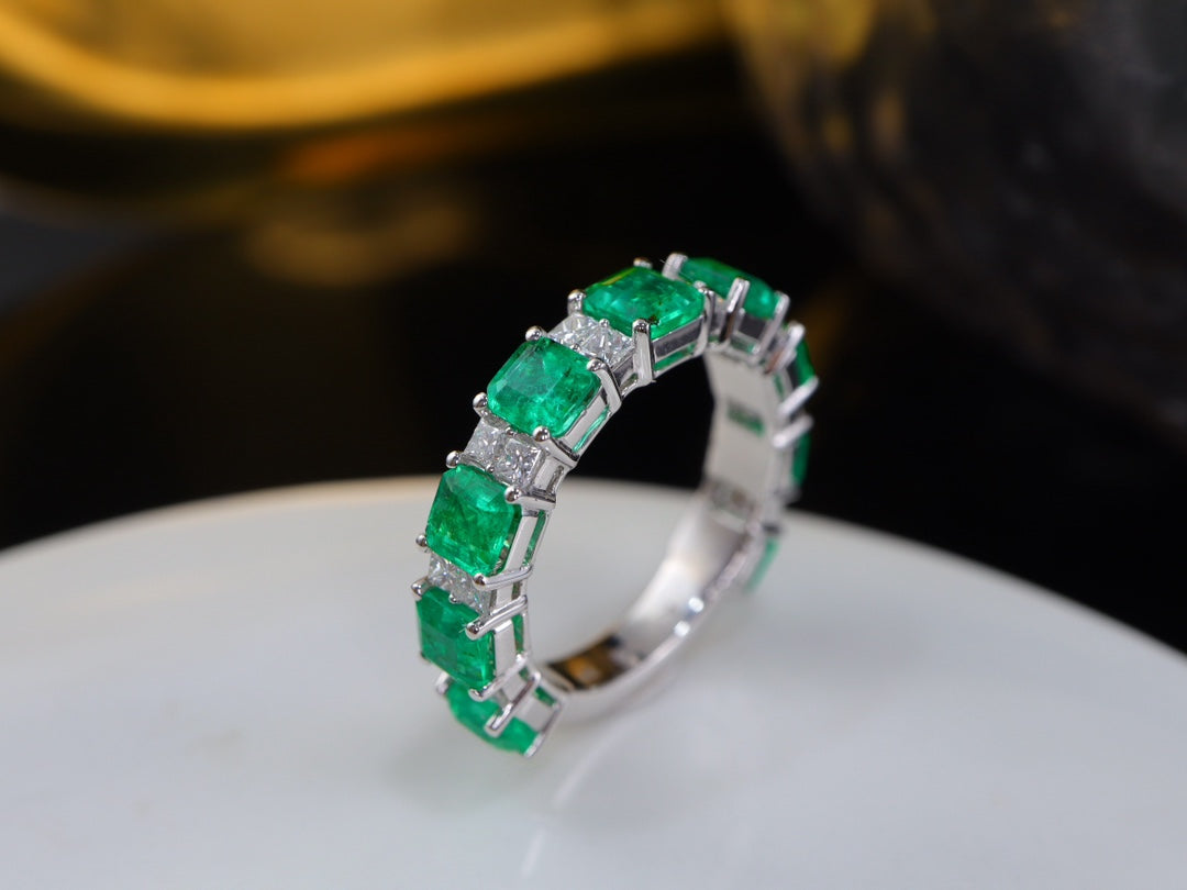 Panjshir Emerald Diamond Pavé Ring - Premium sieradencollectie