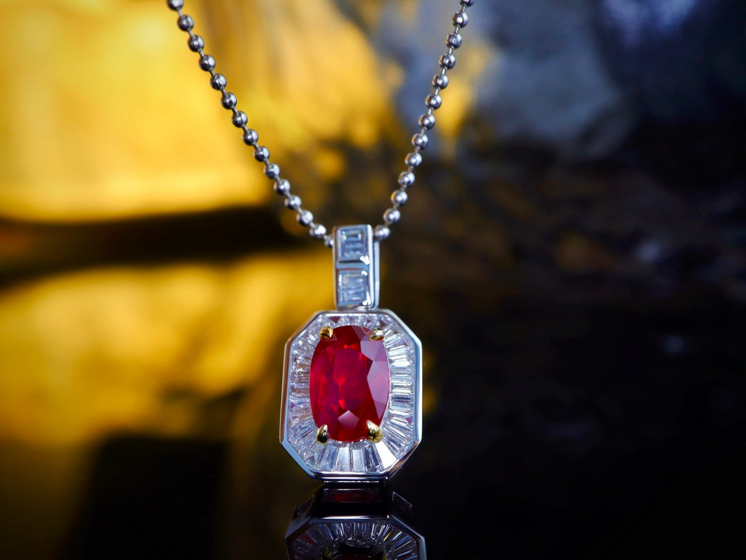 Pigeon's Blood Ruby Pendant - Unheated Gemstone Jewelry