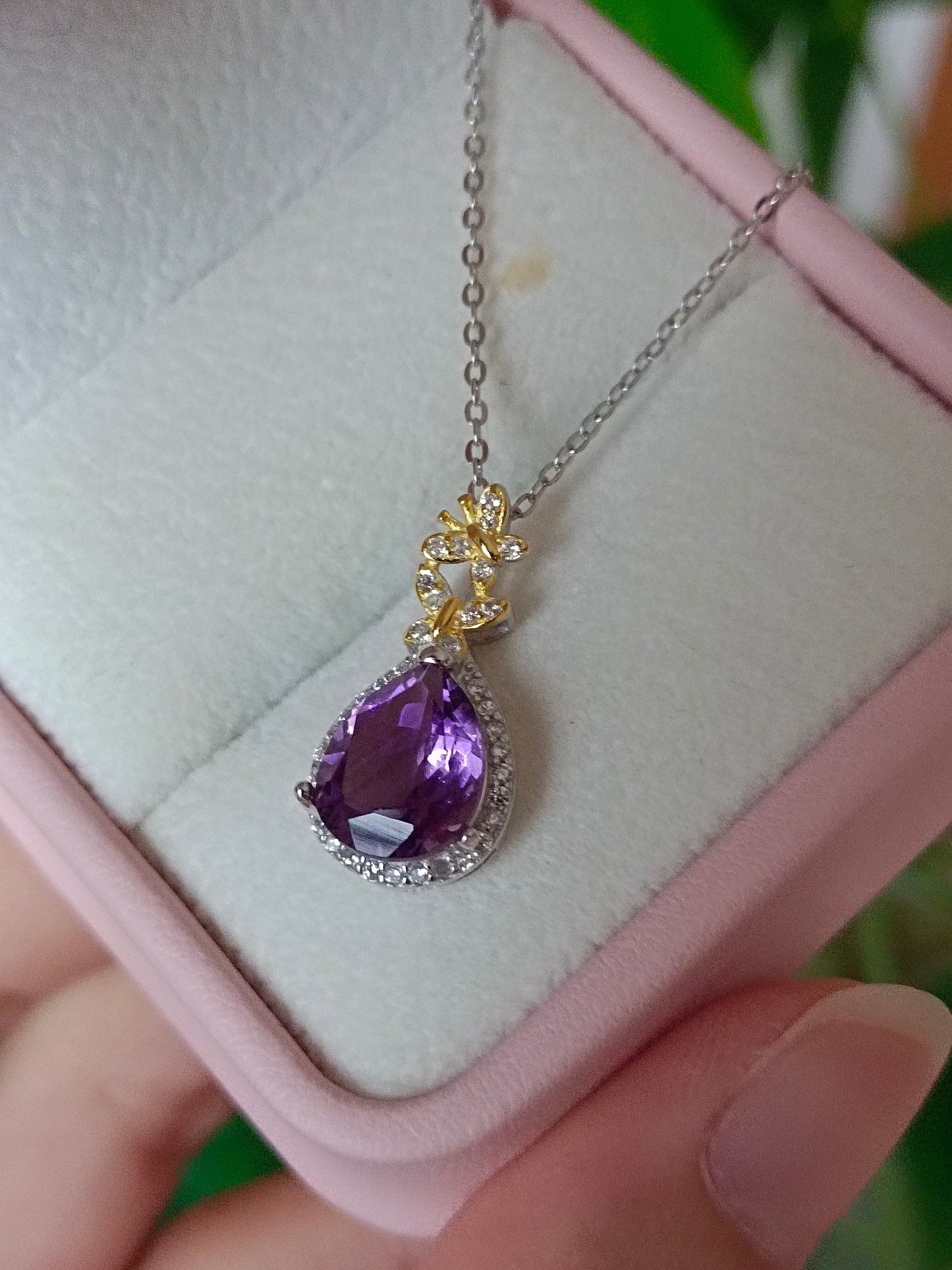 Natural Amethyst Drop Pendant - Elegant Jewelry for Graceful You