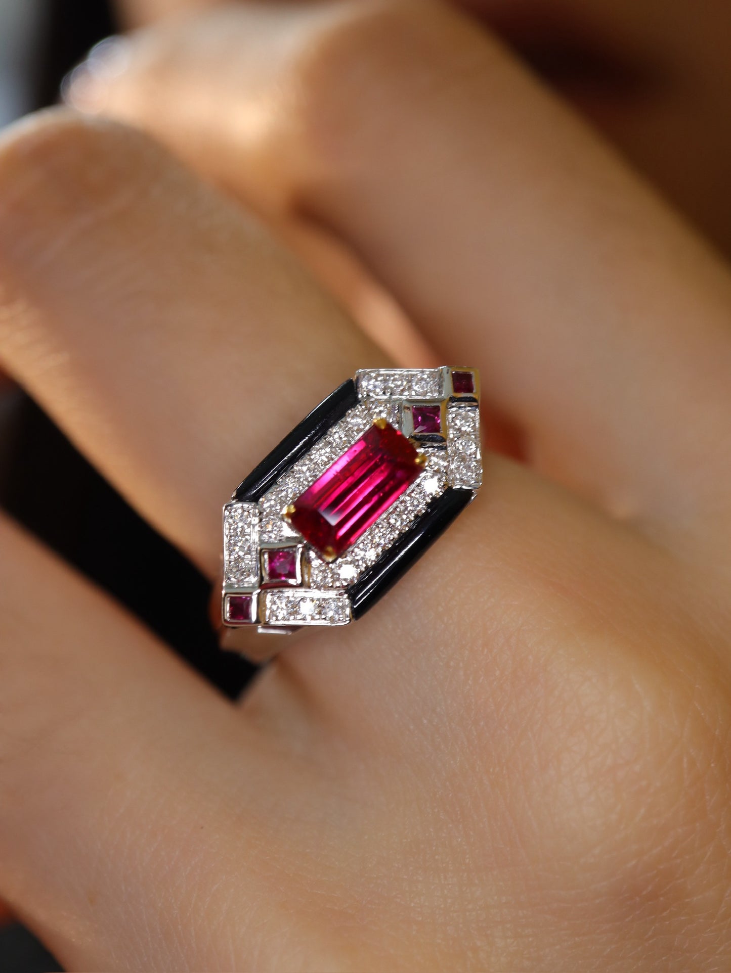 Art Deco Inspired Heavy Craftsmanship Ring - Luxury Jewelry