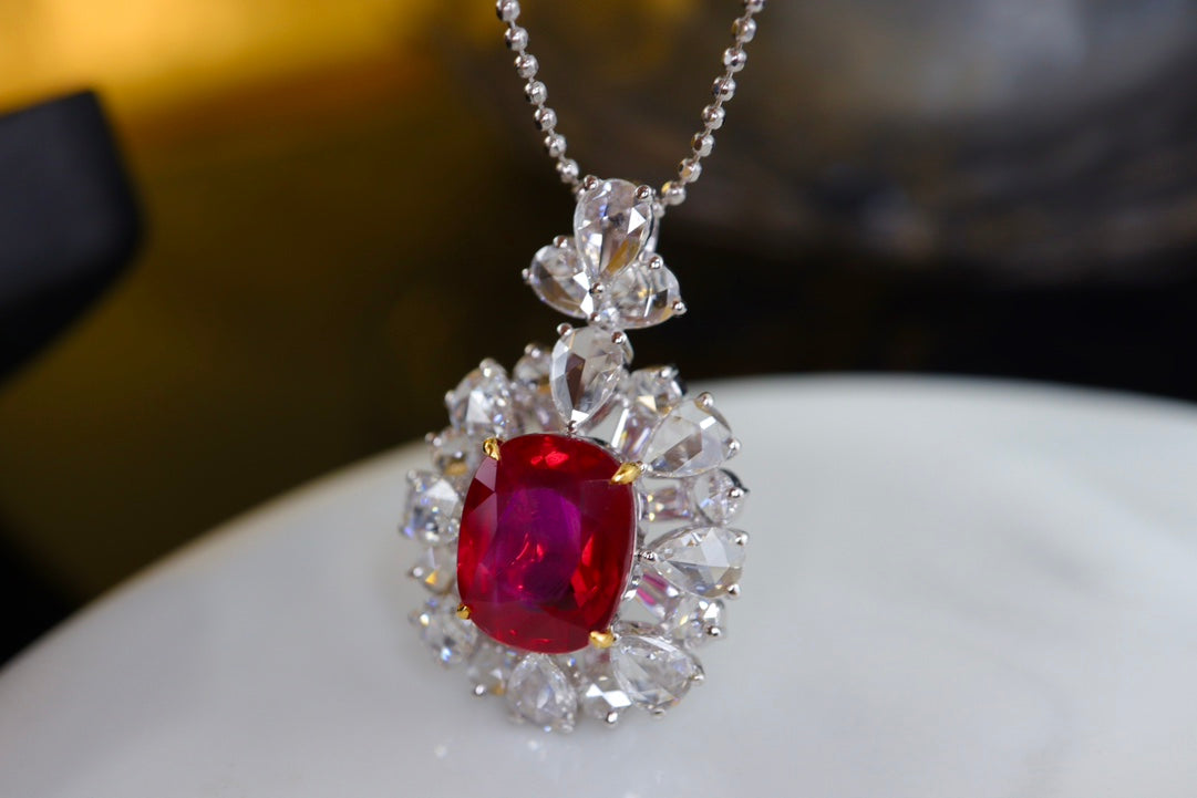 Unheated Pigeon's Blood Red Ruby Pendant - Premium Jewelry Piece