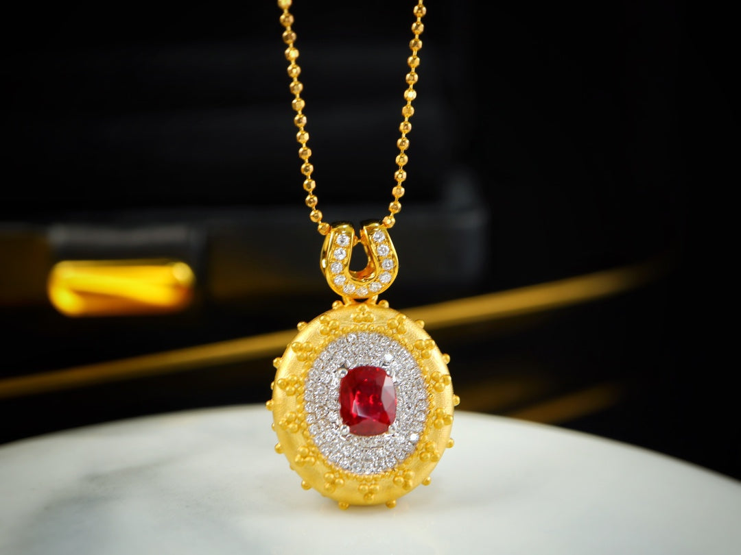 Pigeon's Blood Red Pendant - Exquisite Jewelry Piece