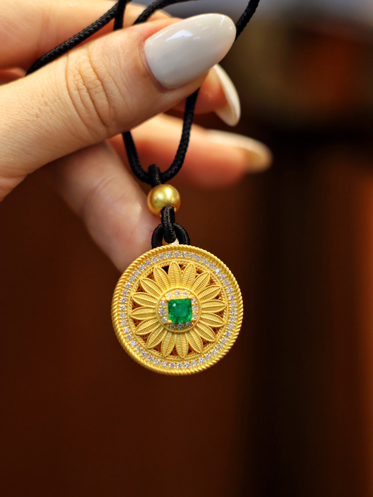 24k Gold Emerald Pendant - Premium Jewelry Collection