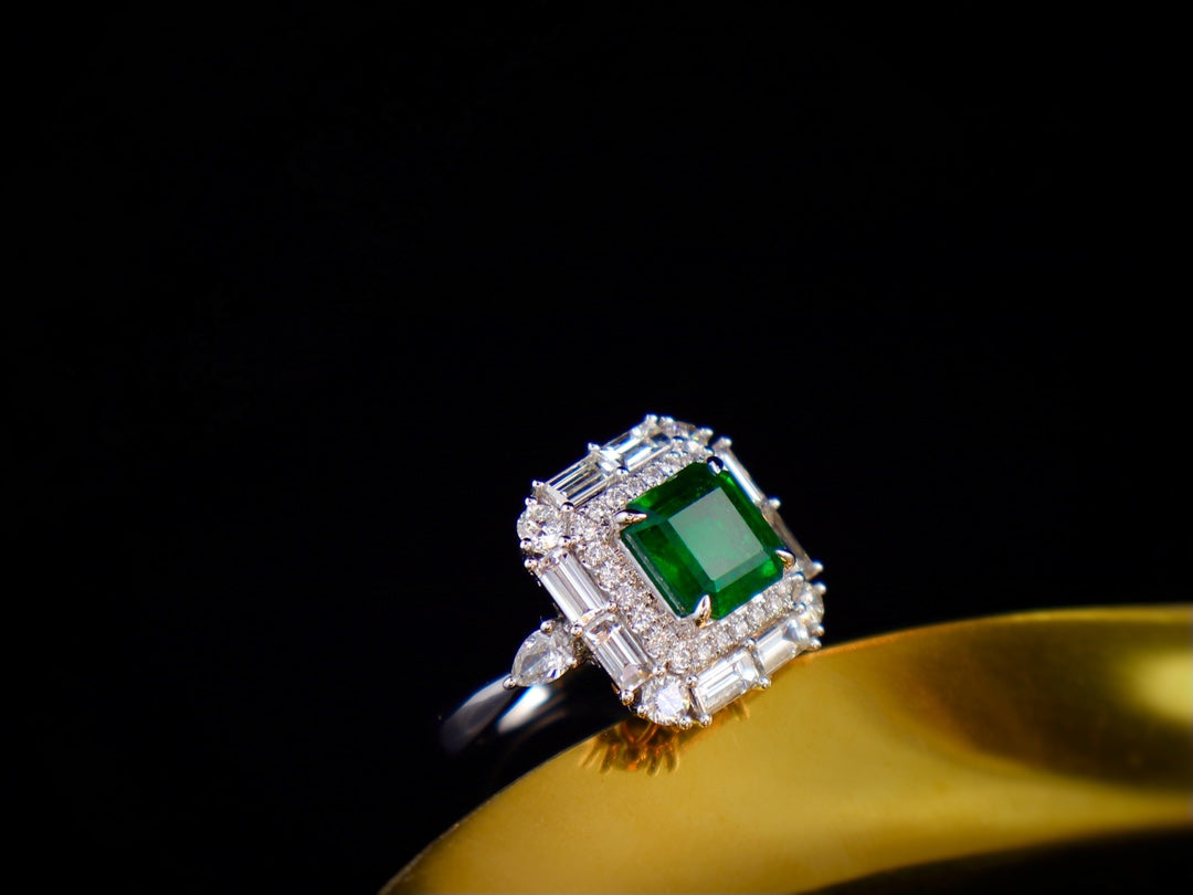 Emerald Ring Pracht - 2,22 ct glazige groene sieraden edelsteen