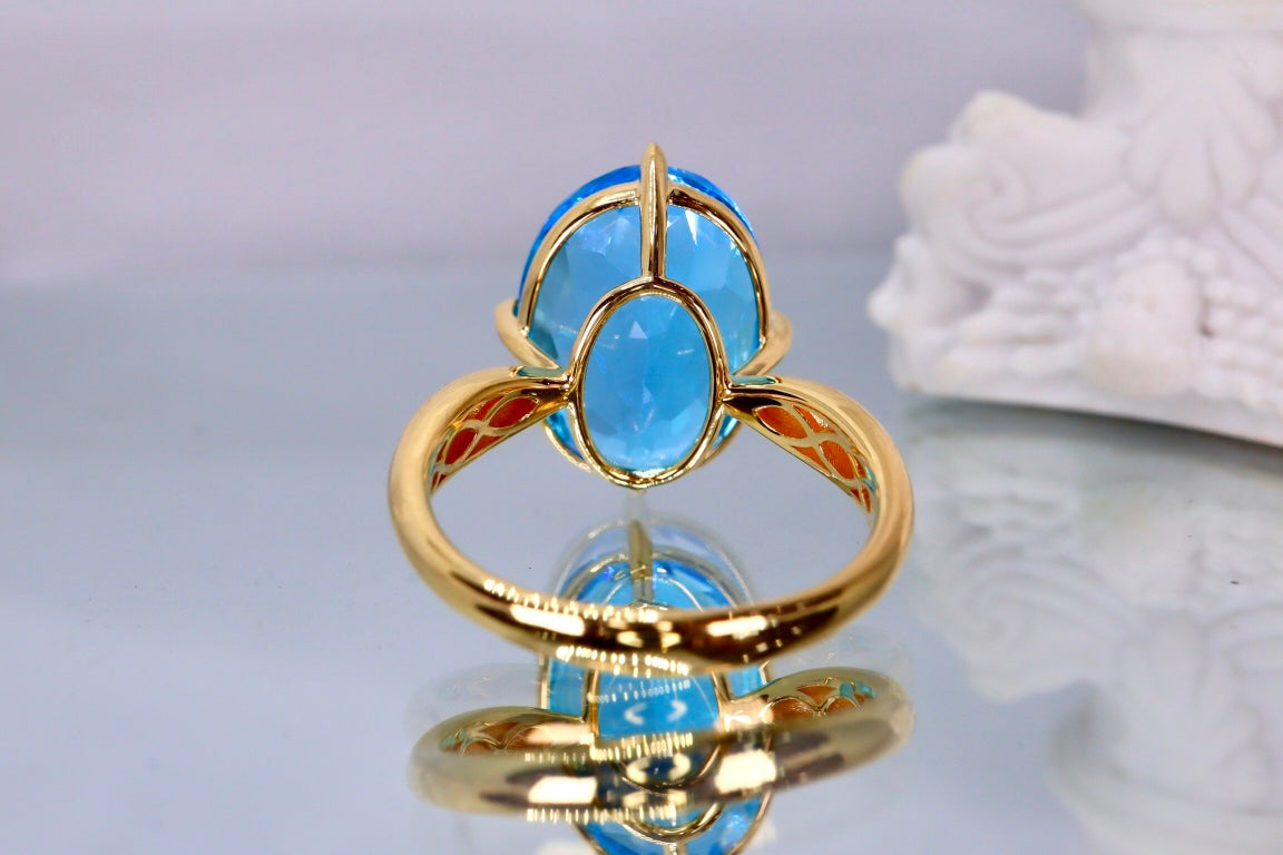 Exquisite Swiss Blue Topaz Ring - A Must-Have Jewelry Piece