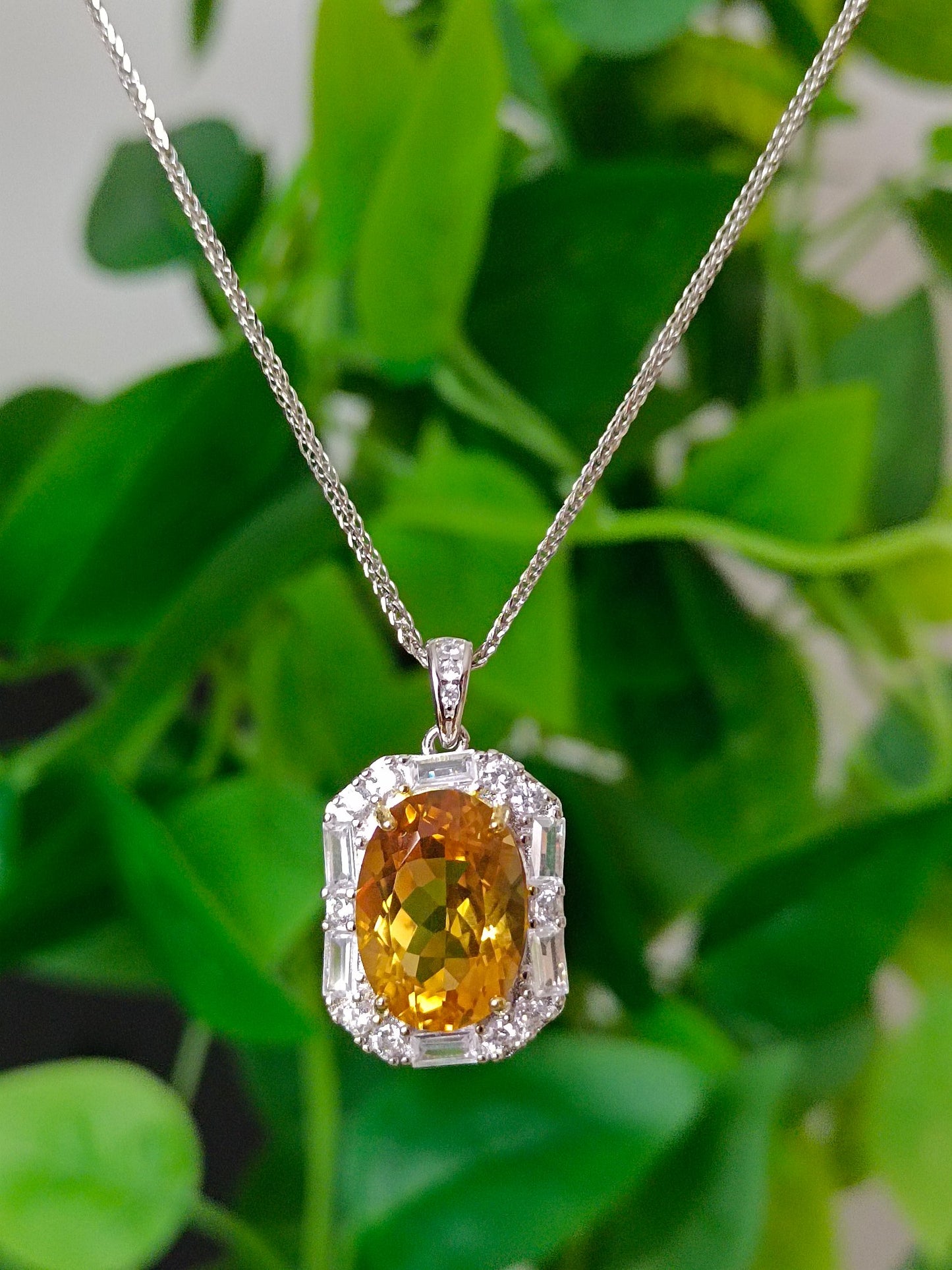 Natural Yellow Citrine Pendant Jewelry