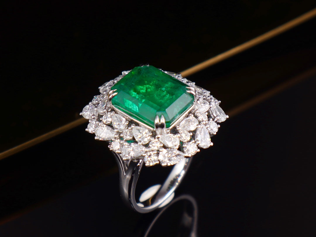 Emerald Pendant/Ring Convertible Jewelry - Vivid Green with International Certificate