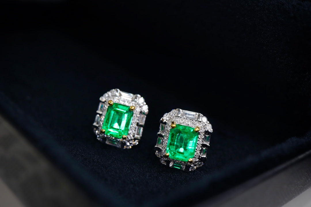 Panjshir Emerald Earrings - Premium VVG Vivid Green Jewelry