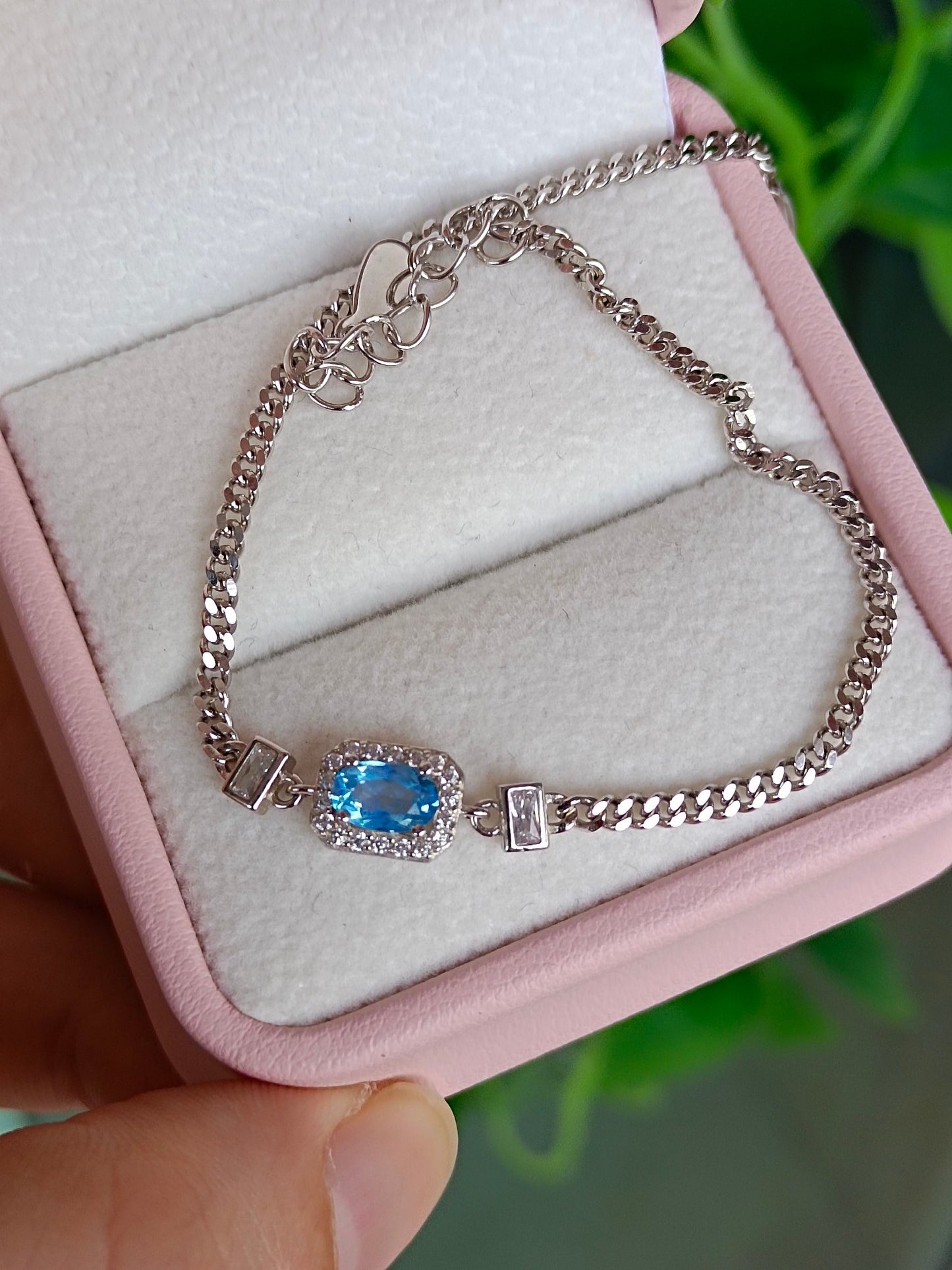 Gelang Topaz Biru Swiss Asli yang Indah - Barang Kemas Anggun