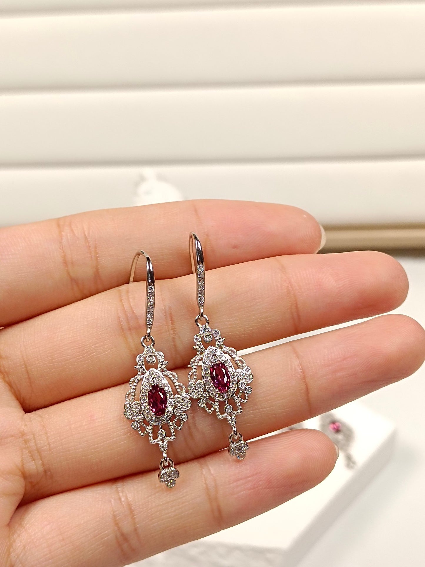 S925 Silver Embedded Purple Garnet Earrings - Vintage Ivy-Inspired Jewelry