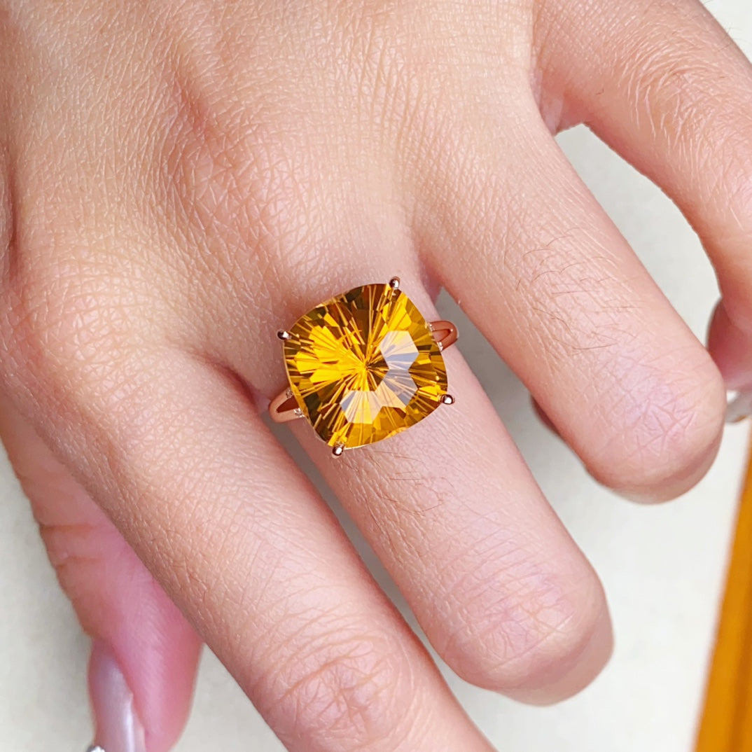 Glorious Yellow Citrine Ring - A Stunning Piece of Jewelry