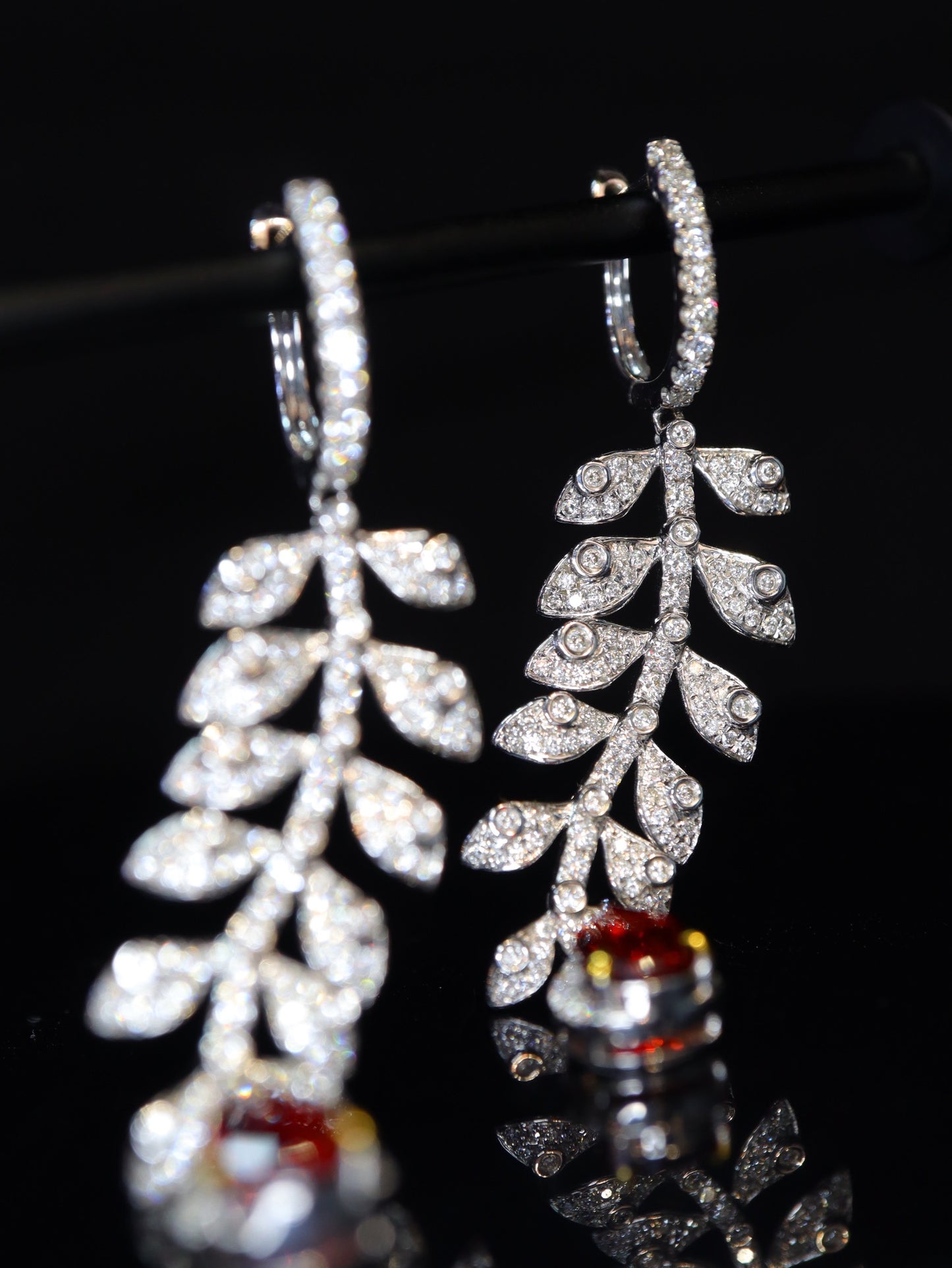 Luxurious High-End Jewelry: Exquisite Lady's Ruby and Diamond Earrings