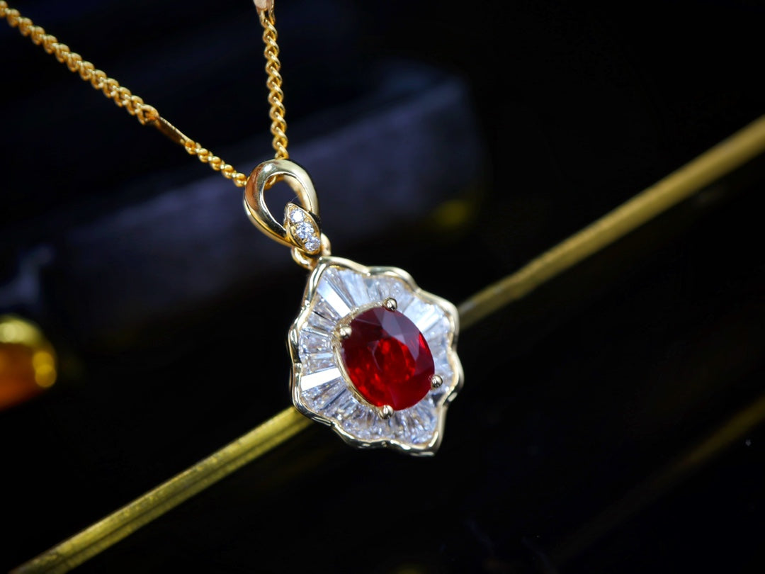 Pigeon's Blood Ruby Pendant - Vibrant Red Gemstone Jewelry