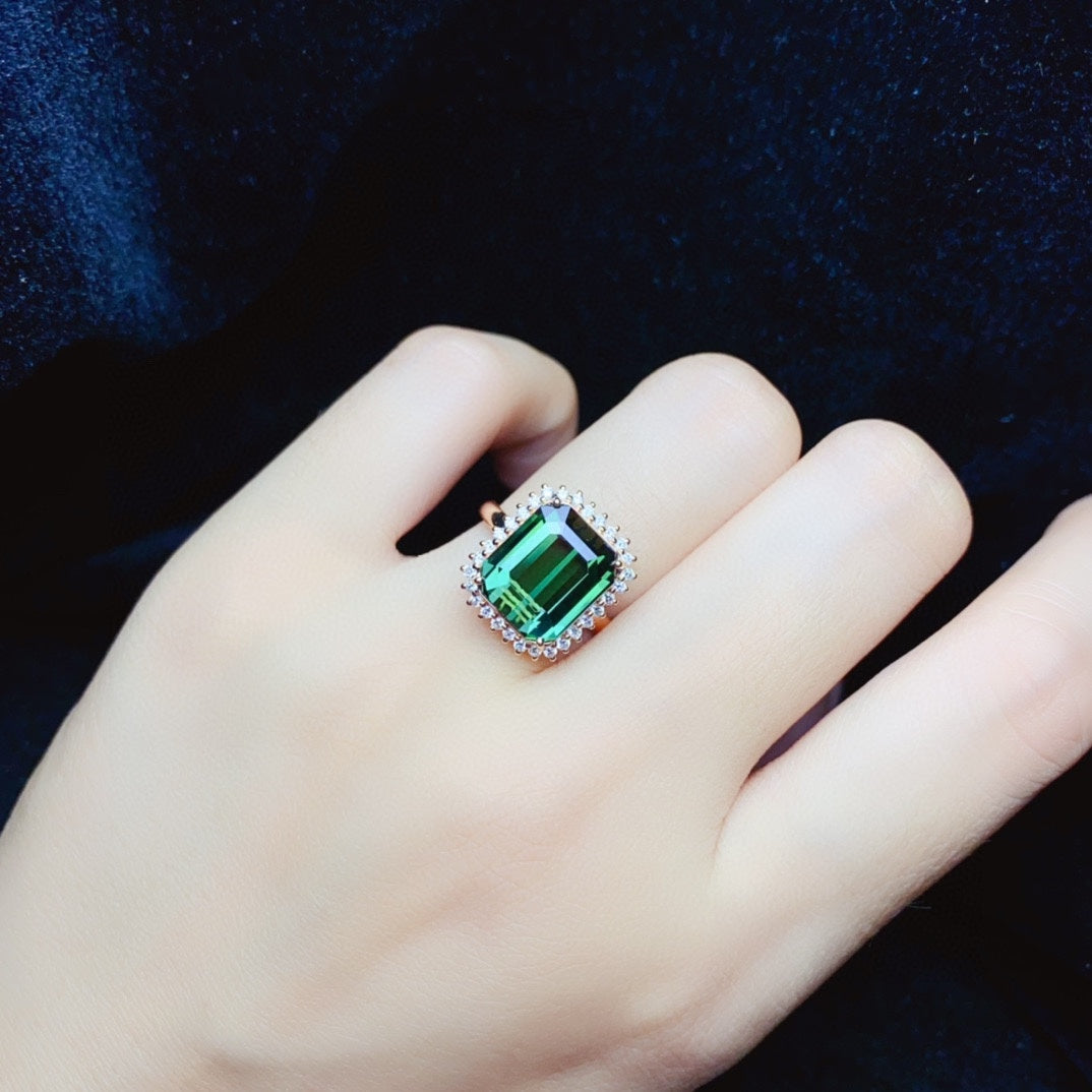 18k Natural Tourmaline Ring - Exquisite Jewelry for Elegance