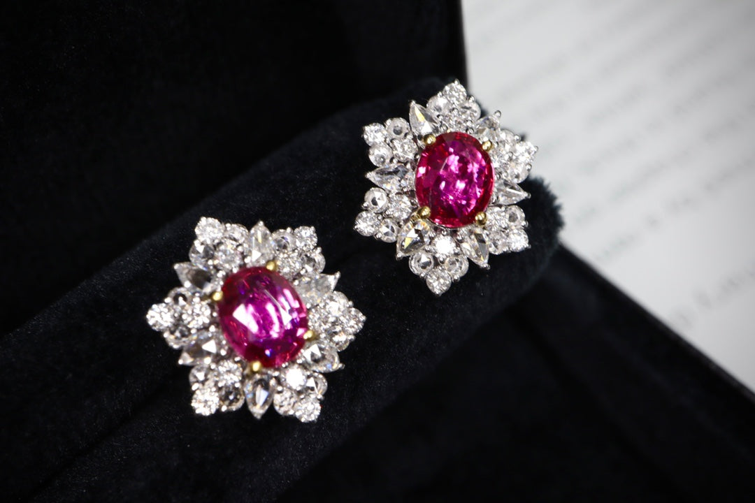 Pigeon Blood Red Ruby Earrings - Premium Jewelry Collection