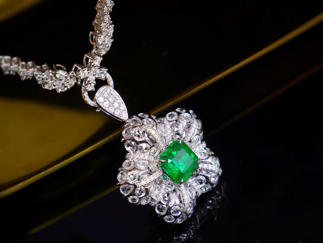 Emerald Ring/Pendant Two-in-One Design by Gilded Walton - Exclusive Jewelry Piece