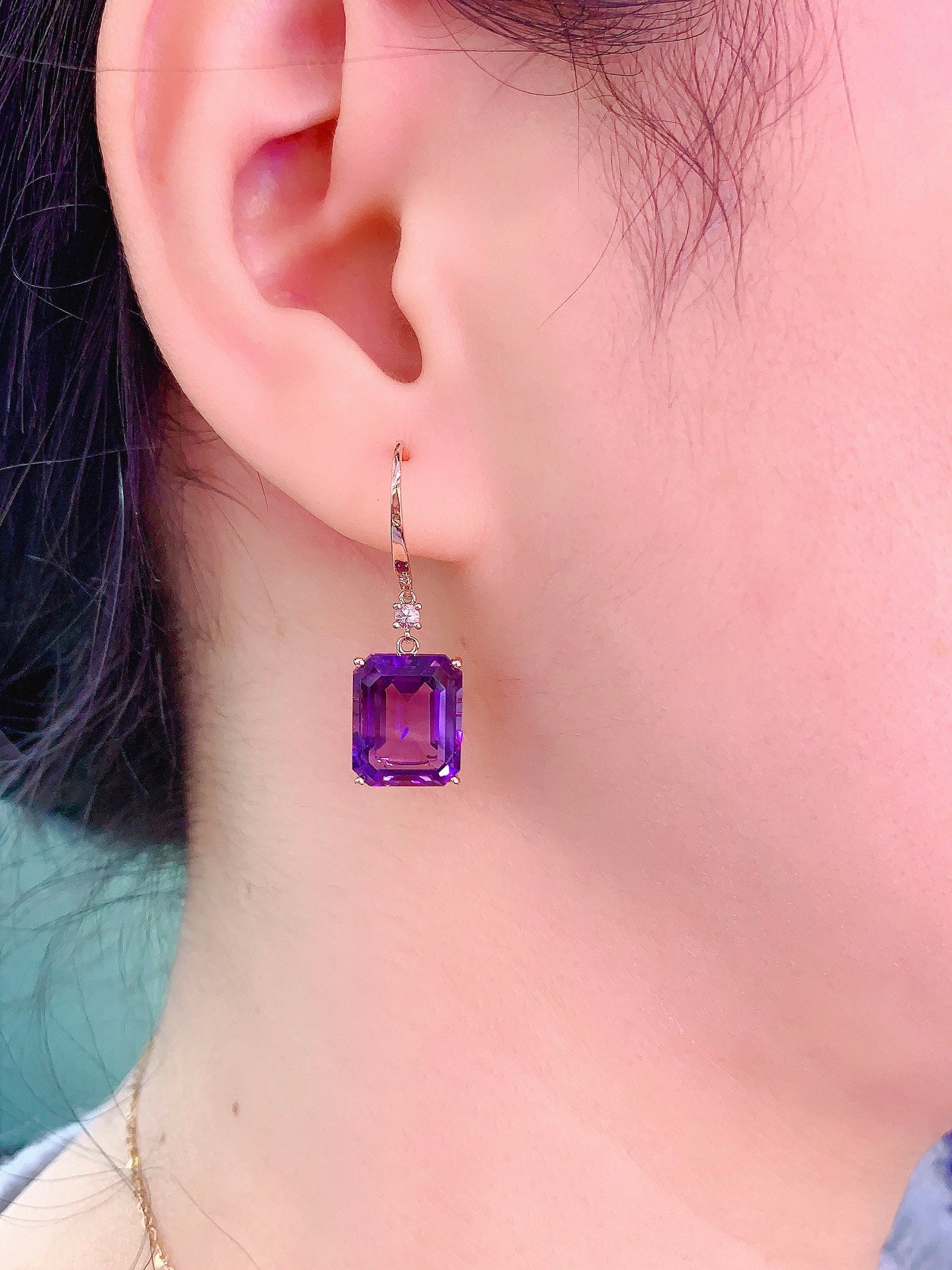 Elegant Purple Amethyst Earrings - Luxury Jewelry