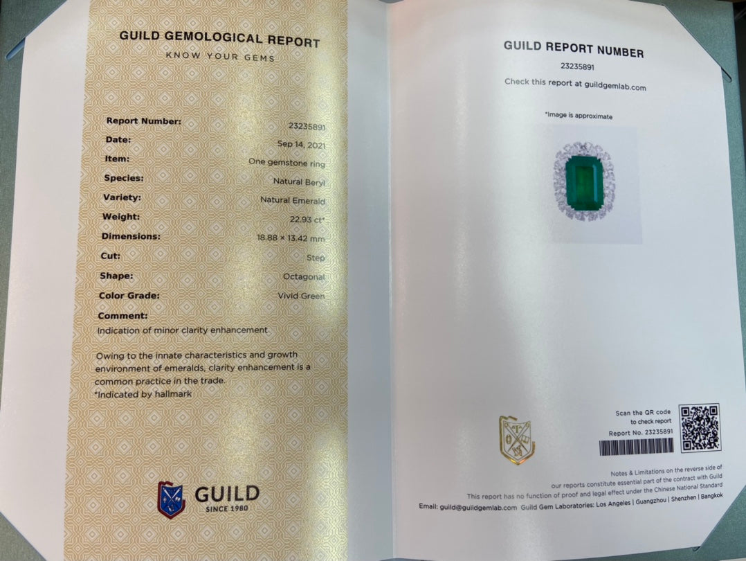 Emerald Dual-Use Jewelry: Pendant/Ring with Guild Certificate