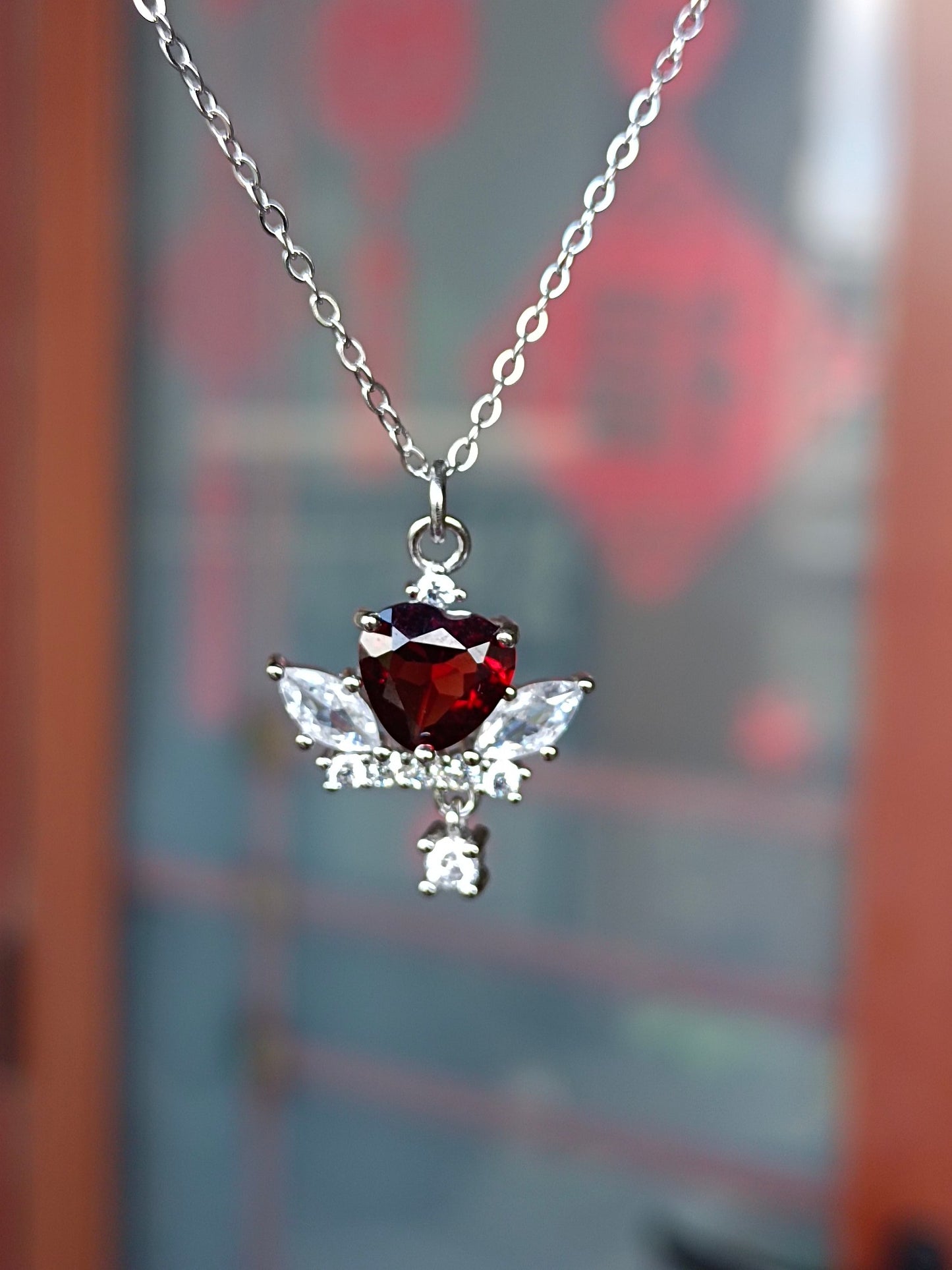 🔥Natural Garnet Heart Pendant Jewelry