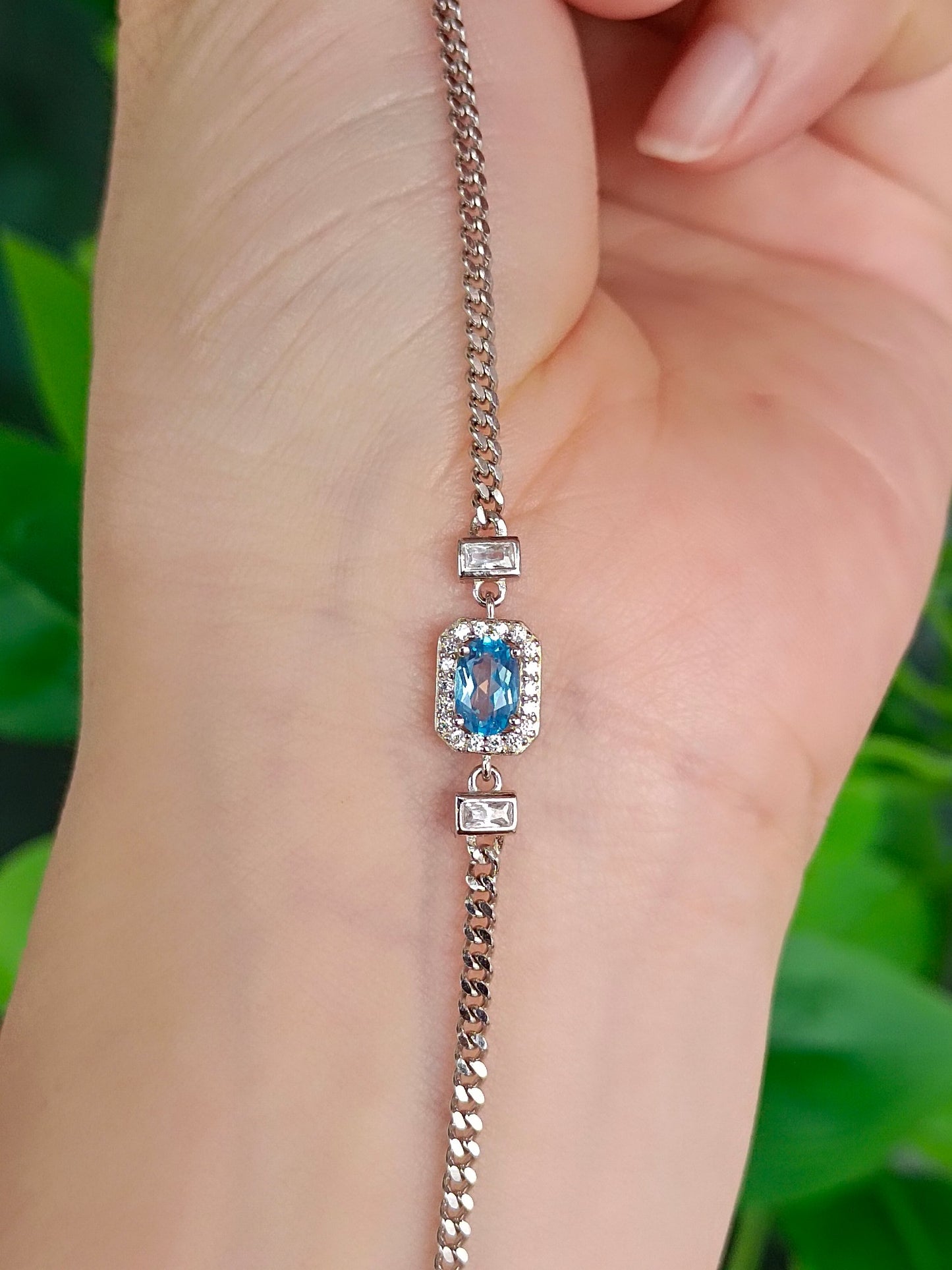 Gelang Topaz Biru Swiss Asli yang Indah - Barang Kemas Anggun