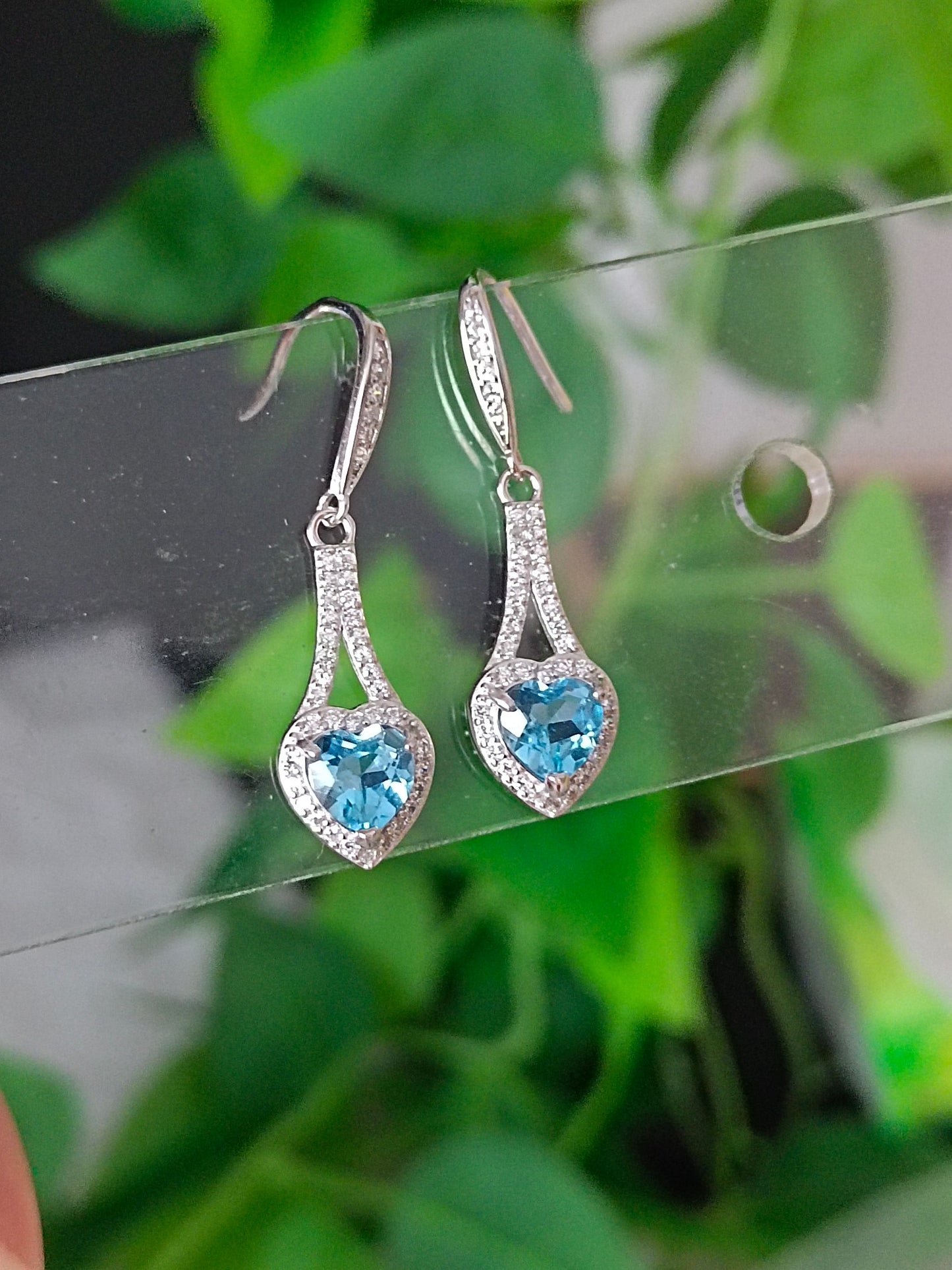 Natural Topaz Heart Earrings - Exquisite Jewelry for Every Occasion