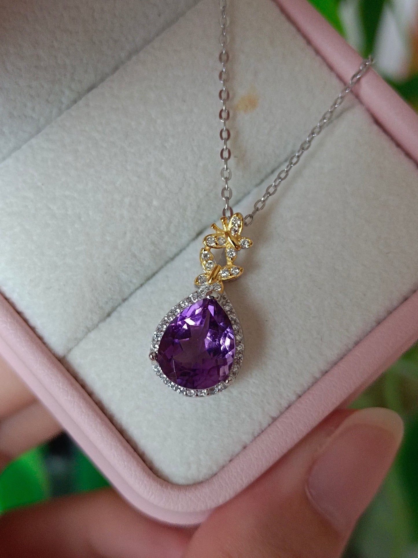 Natural Amethyst Drop Pendant - Elegant Jewelry for Graceful You