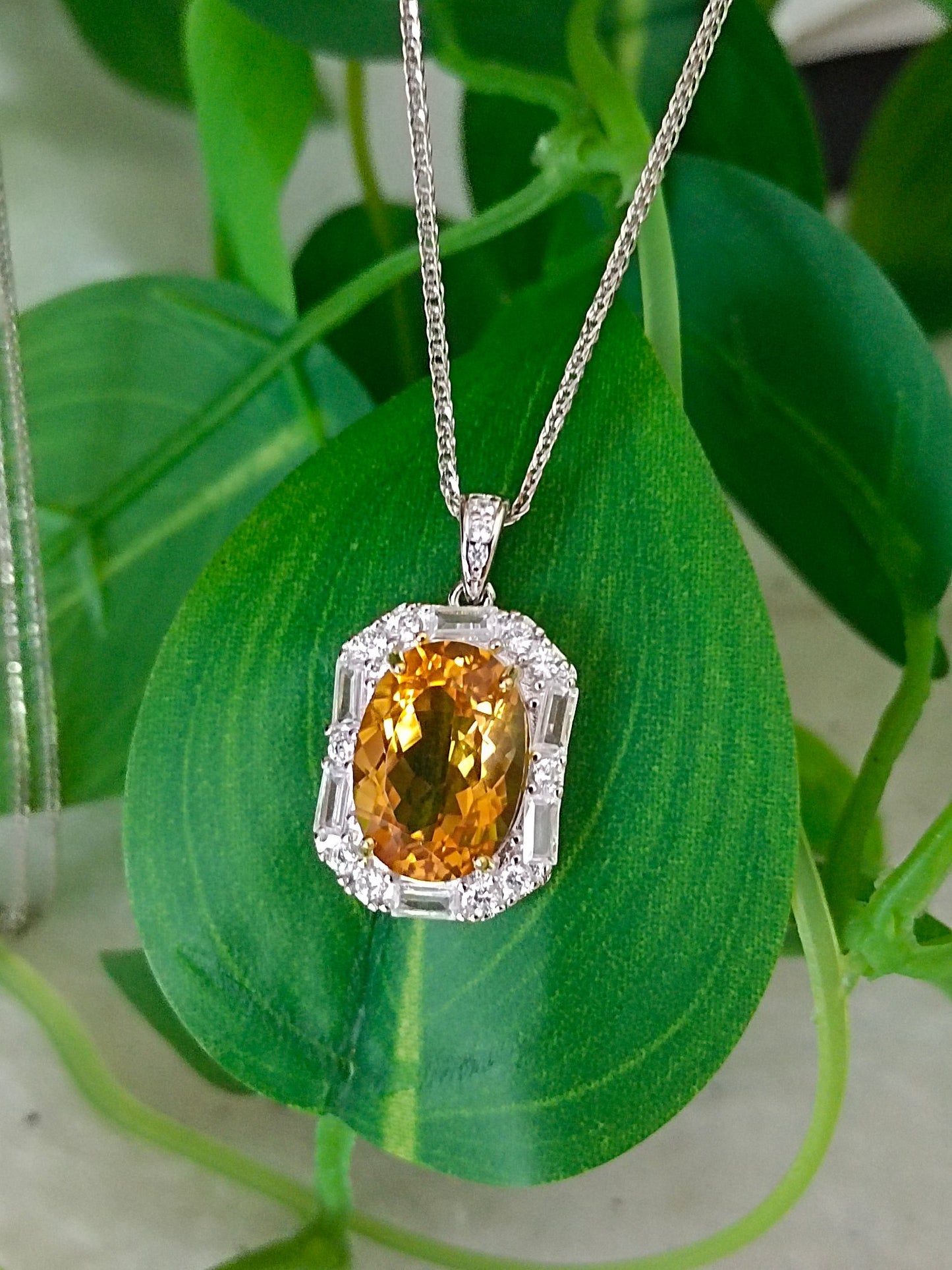 Natural Yellow Citrine Pendant Jewelry