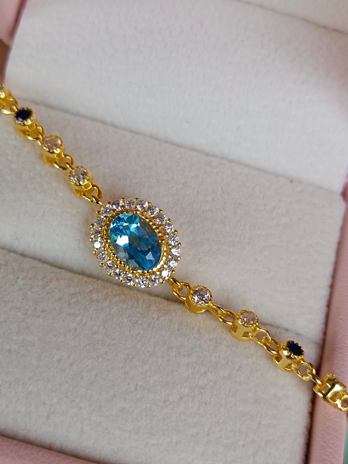 Gelang Topaz Biru Swiss Asli - Barang Kemas Unik untuk Keamanan dan Persahabatan