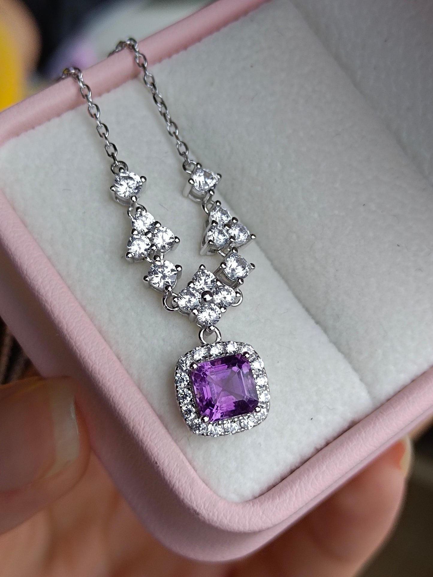 Kalung Amethyst Asli yang Indah - Permata Cinta Setia, Kebijaksanaan dan Keberanian