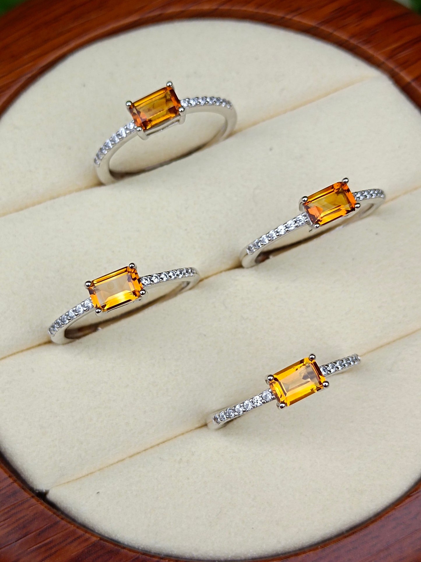 Exquisite Natural Top-Grade Amber Yellow Crystal Ring - Premium Jewelry