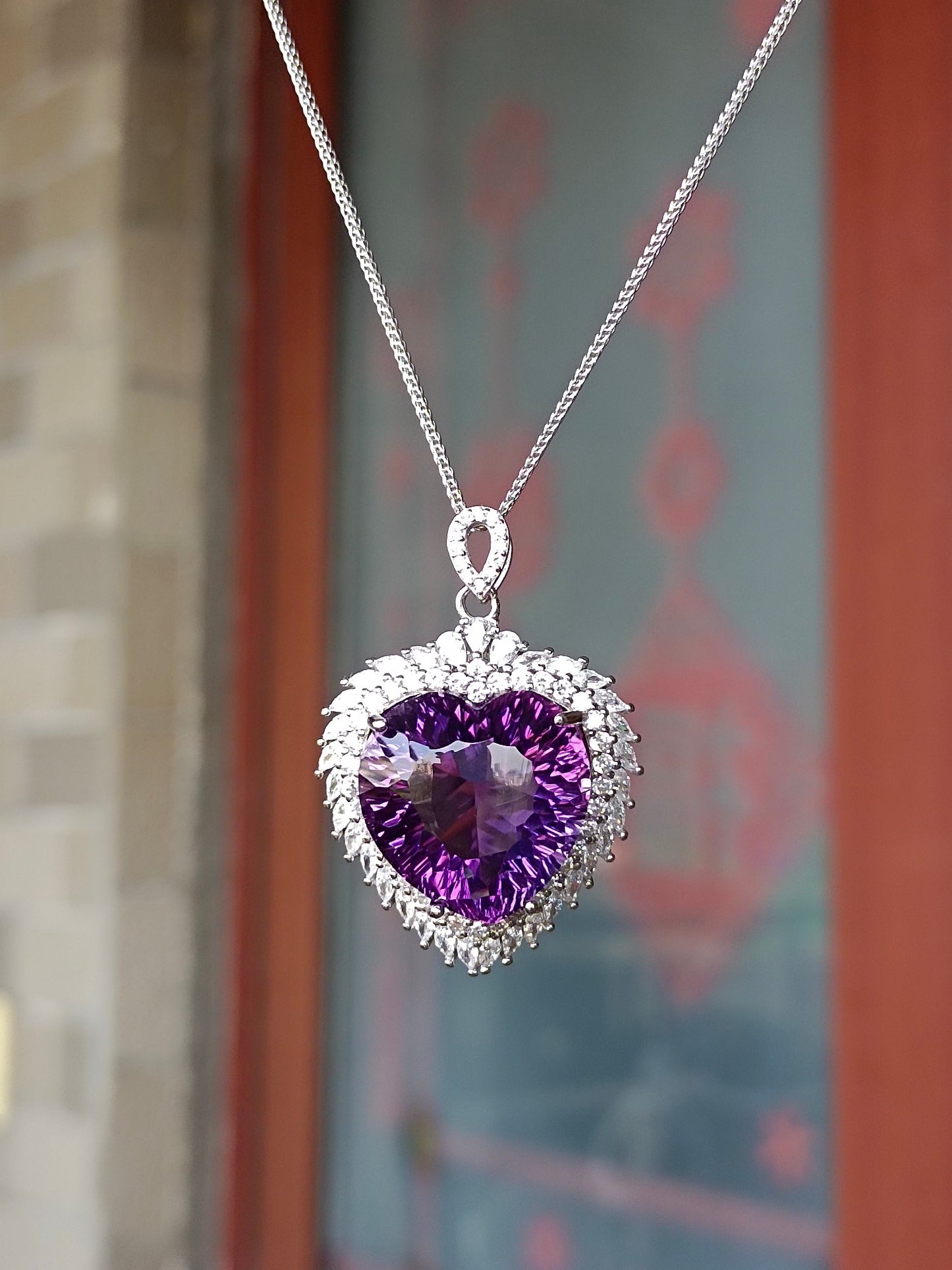 Jewelry Exclusive: Natural Purple Amethyst Heart Pendant