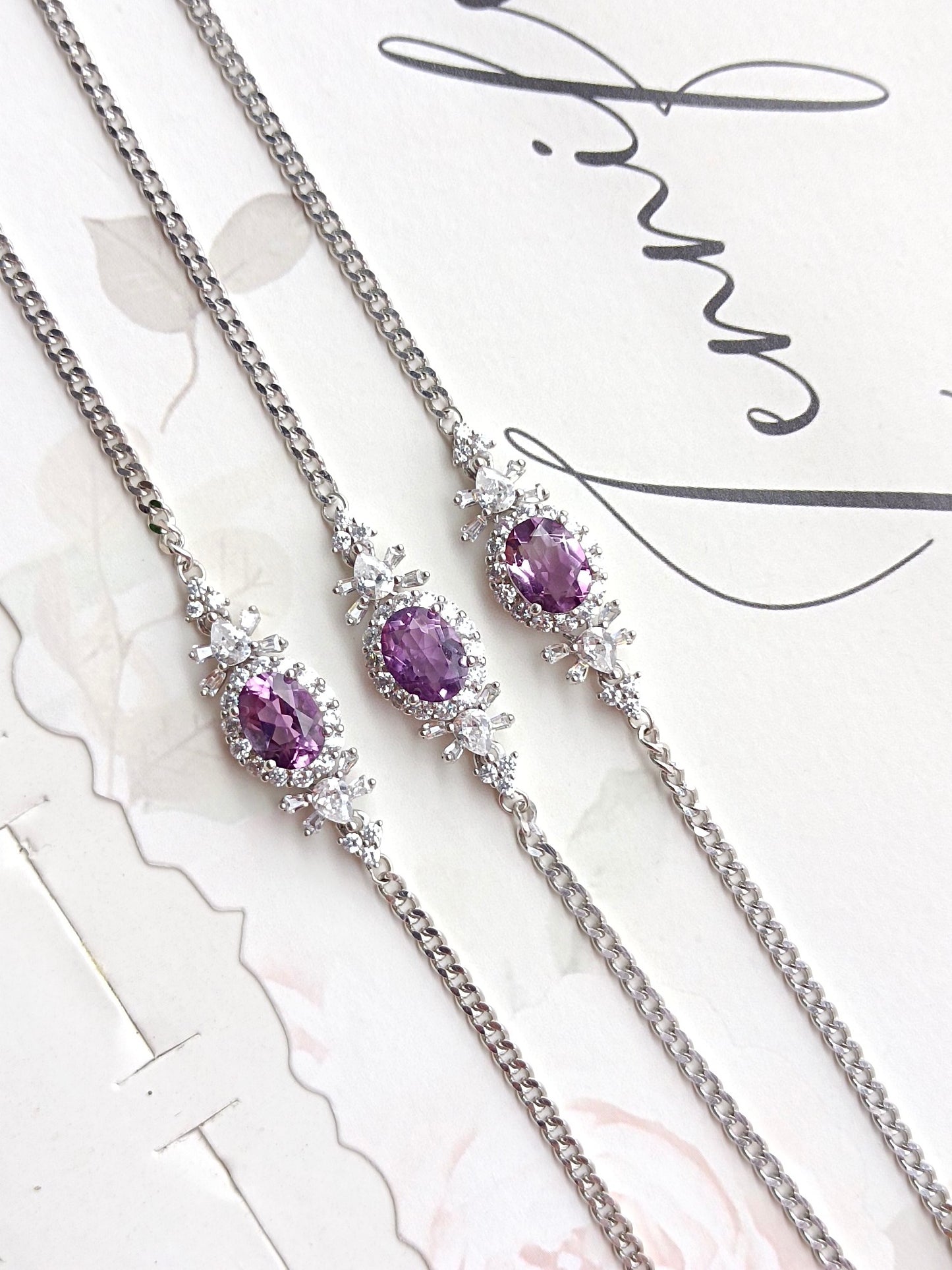 Gelang Amethyst Asli yang Elegan - Sekeping Barang Kemas untuk Percintaan Diraja