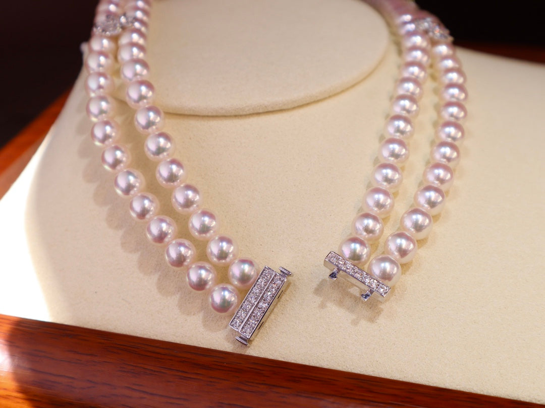 High-End Luxury Flower天女 Pearl and Emerald Evening Wear Necklace