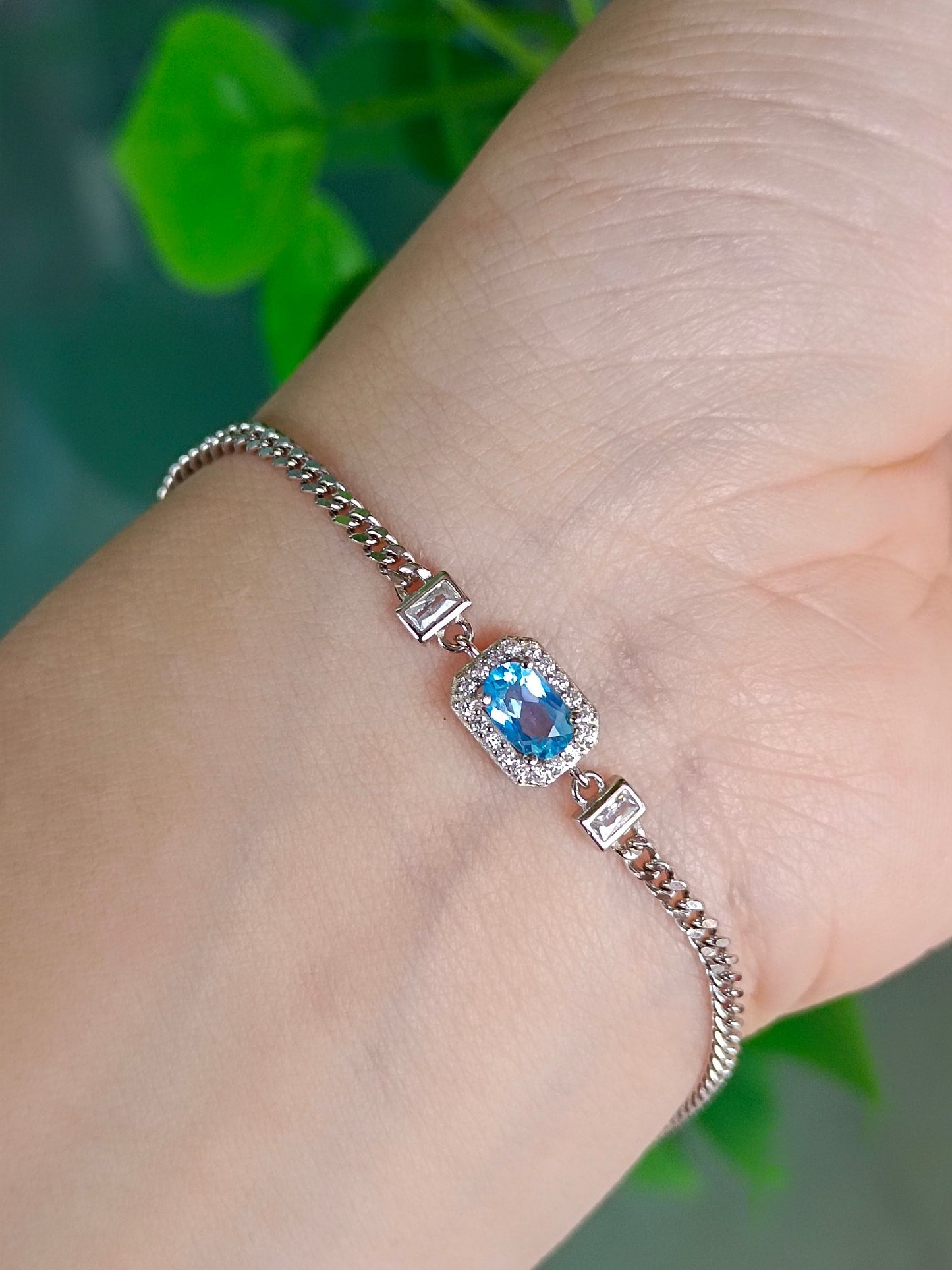 Gelang Topaz Biru Swiss Asli yang Indah - Barang Kemas Anggun