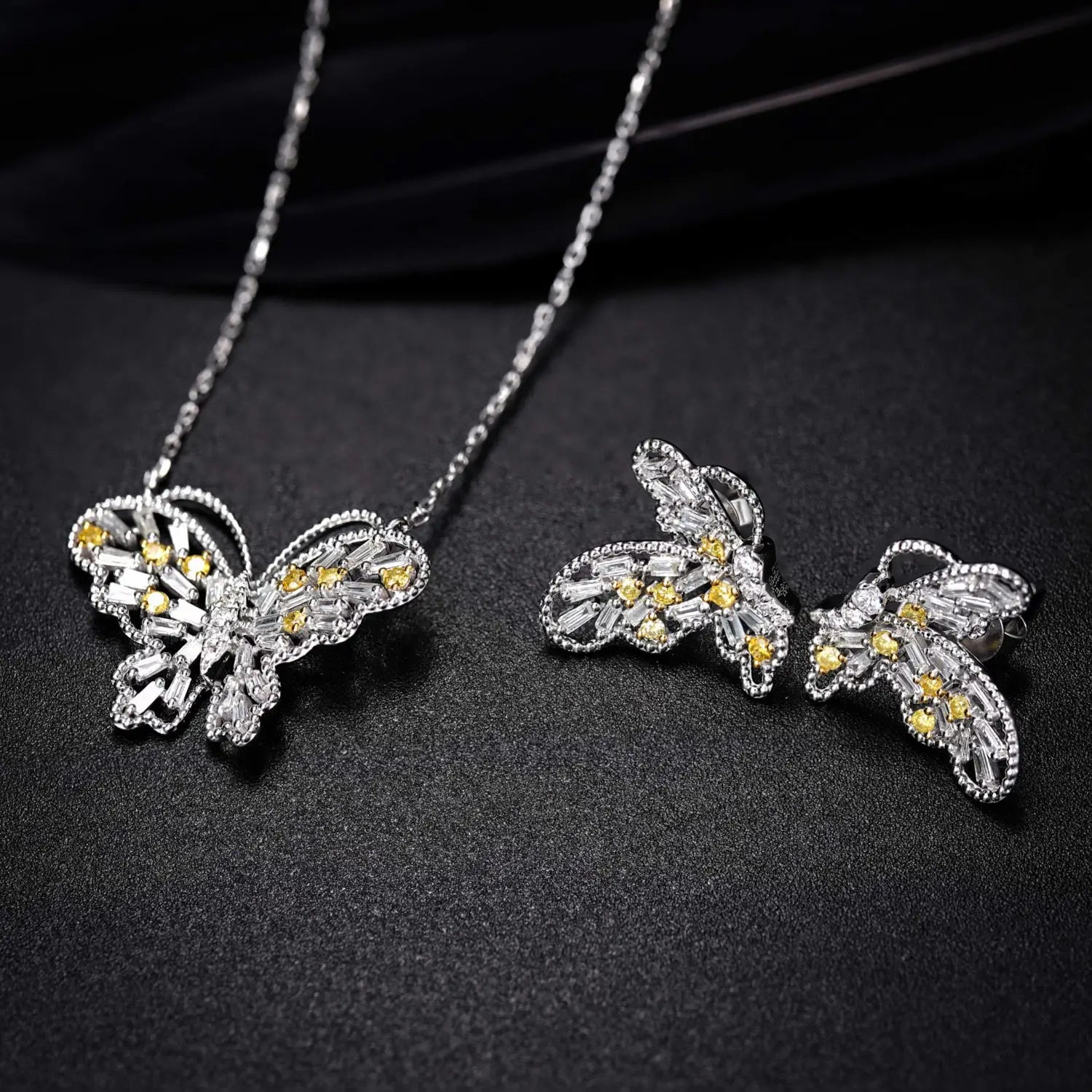 Elegant Yellow Diamond Butterfly Pendant: A Delicate Gemstone Masterpiece