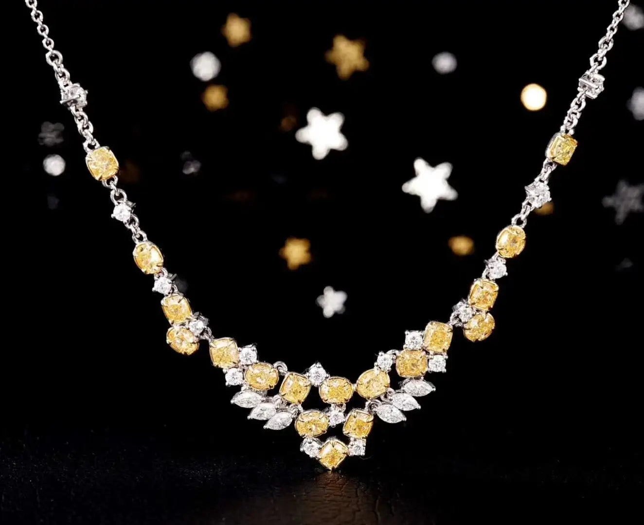 ’Exquisite Yellow Diamond Half Halo Necklace: Unveiling Elegance and Value’