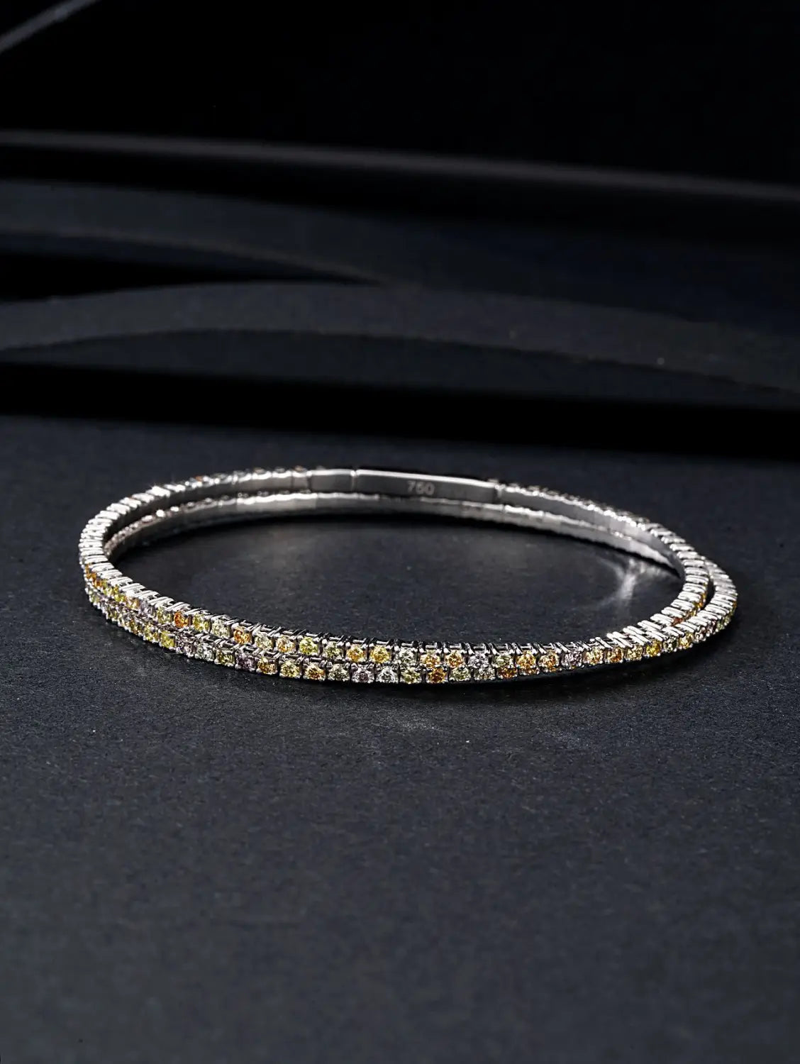 Elegant Spring Diamond Colorful Double Hoop Bracelet: A Gemstone Masterpiece