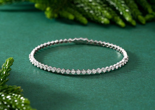 Beehive Clasp Bracelet - Premium Jewelry Piece - White Diamond Bracelet