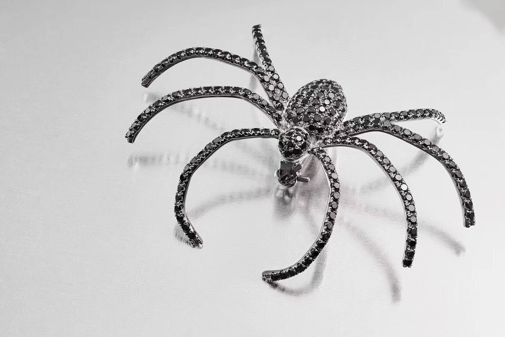 Black Spider Brooch - Unique and Elegant Jewelry Piece - Brooch