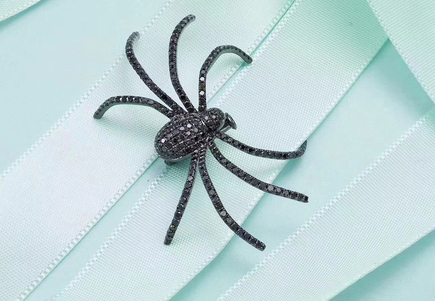 Black Spider Brooch - Unique and Elegant Jewelry Piece - Brooch