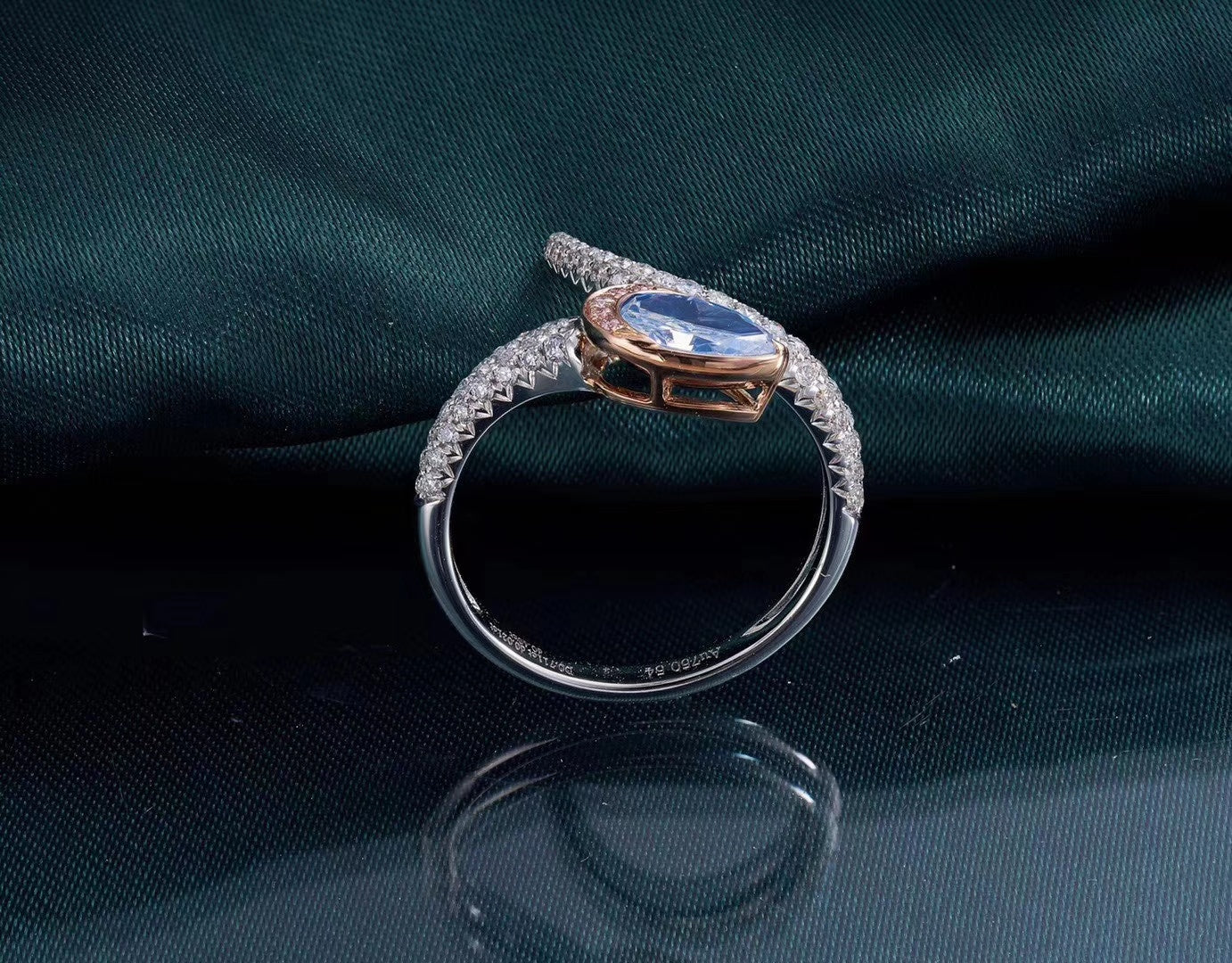 Blue Diamond Snake Ring - Unique Jewelry Piece - Blue Diamond Ring