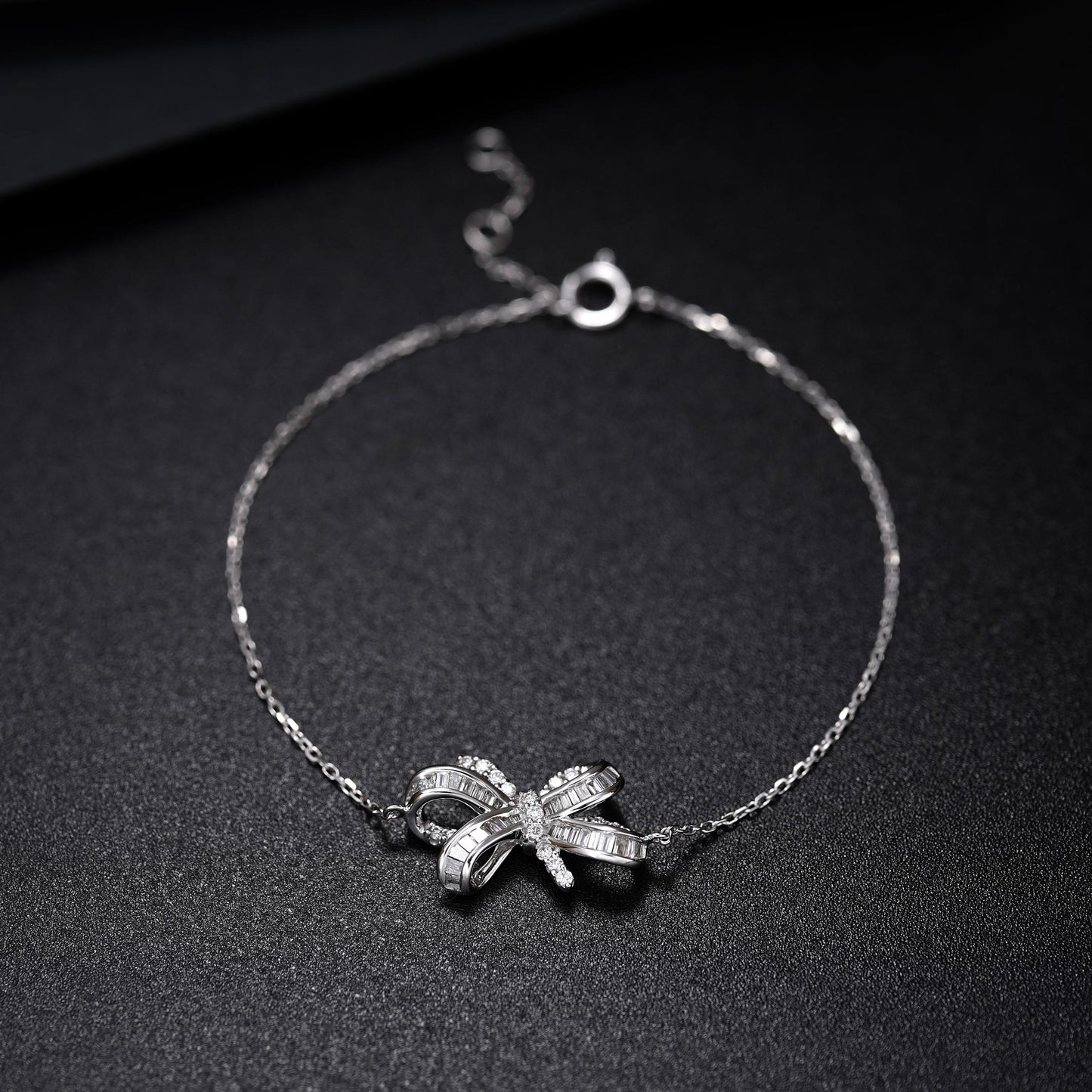 Bowknot Bracelet Jewelry with Diamond Accent - A Sparkling Choice - White Diamond Bracelet