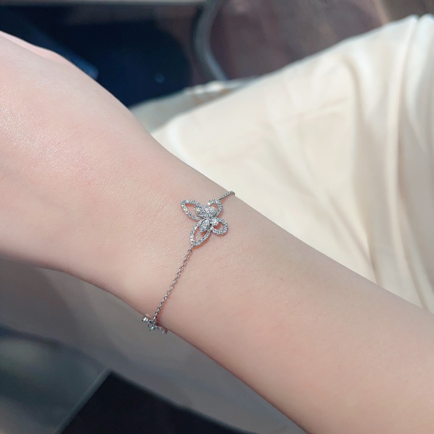 Butterfly Bracelet - Enchanting Jewelry Piece - White Diamond Bracelet