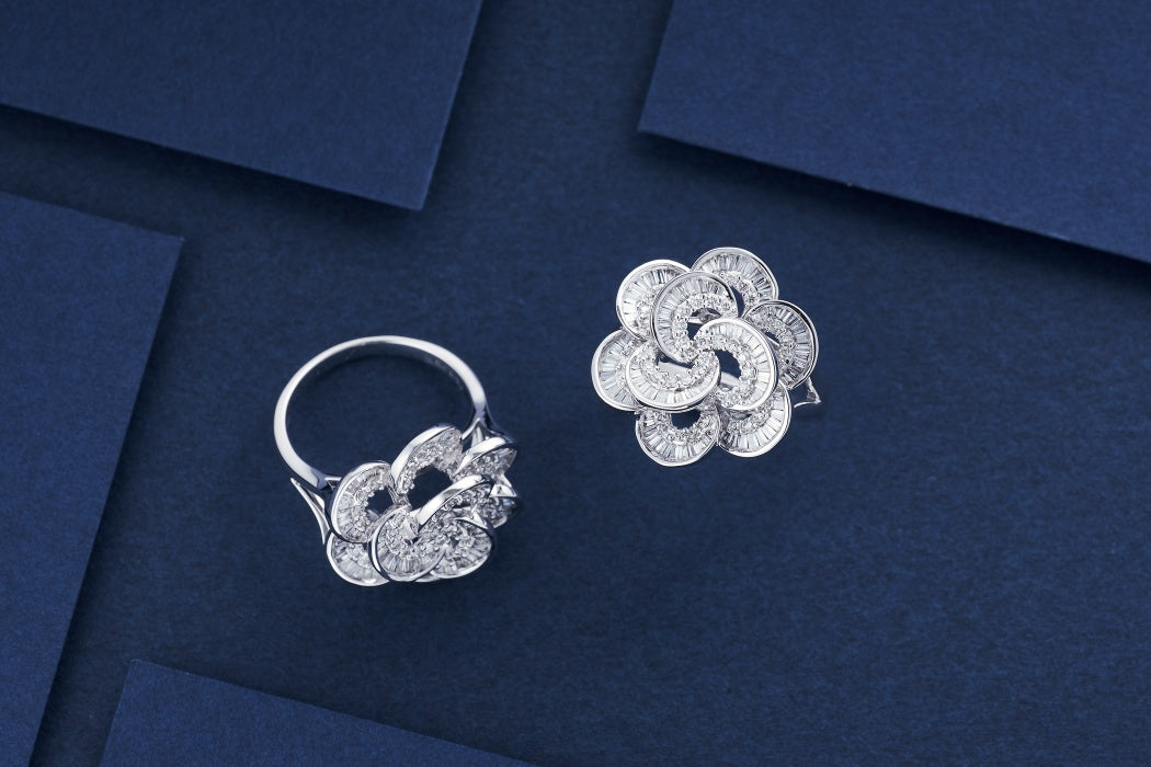 Camellia Jewelry Collection: Exquisite Elegance in Every Piece - White Diamond Set System