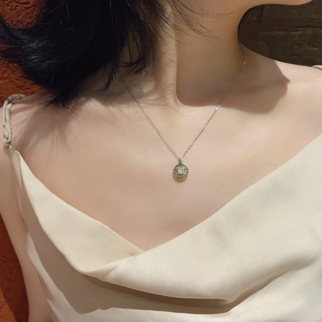 Charming Tsavorite and Diamond Pendant Necklace Jewelry - Chevrolet pendant