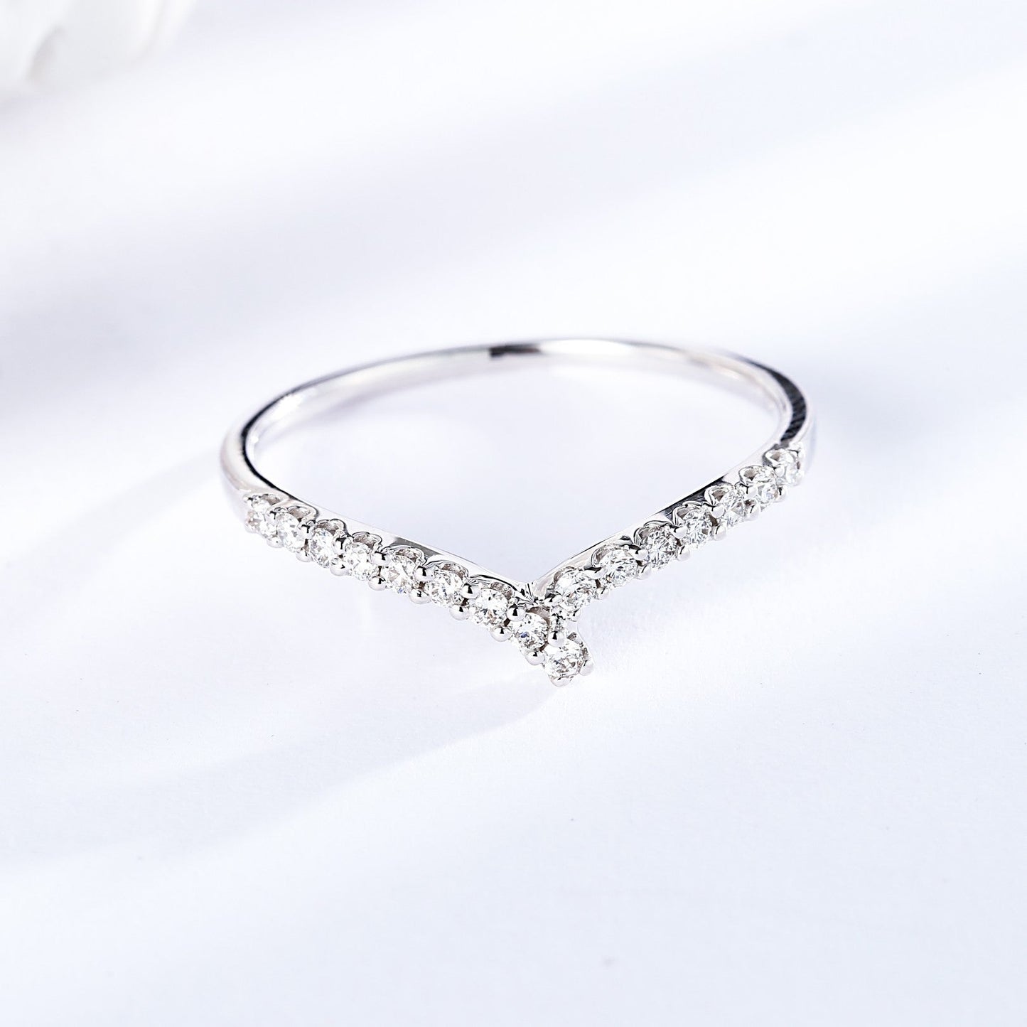 Circular Mini A Ring with Diamond - Premium Jewelry Collection - White Diamond Ring