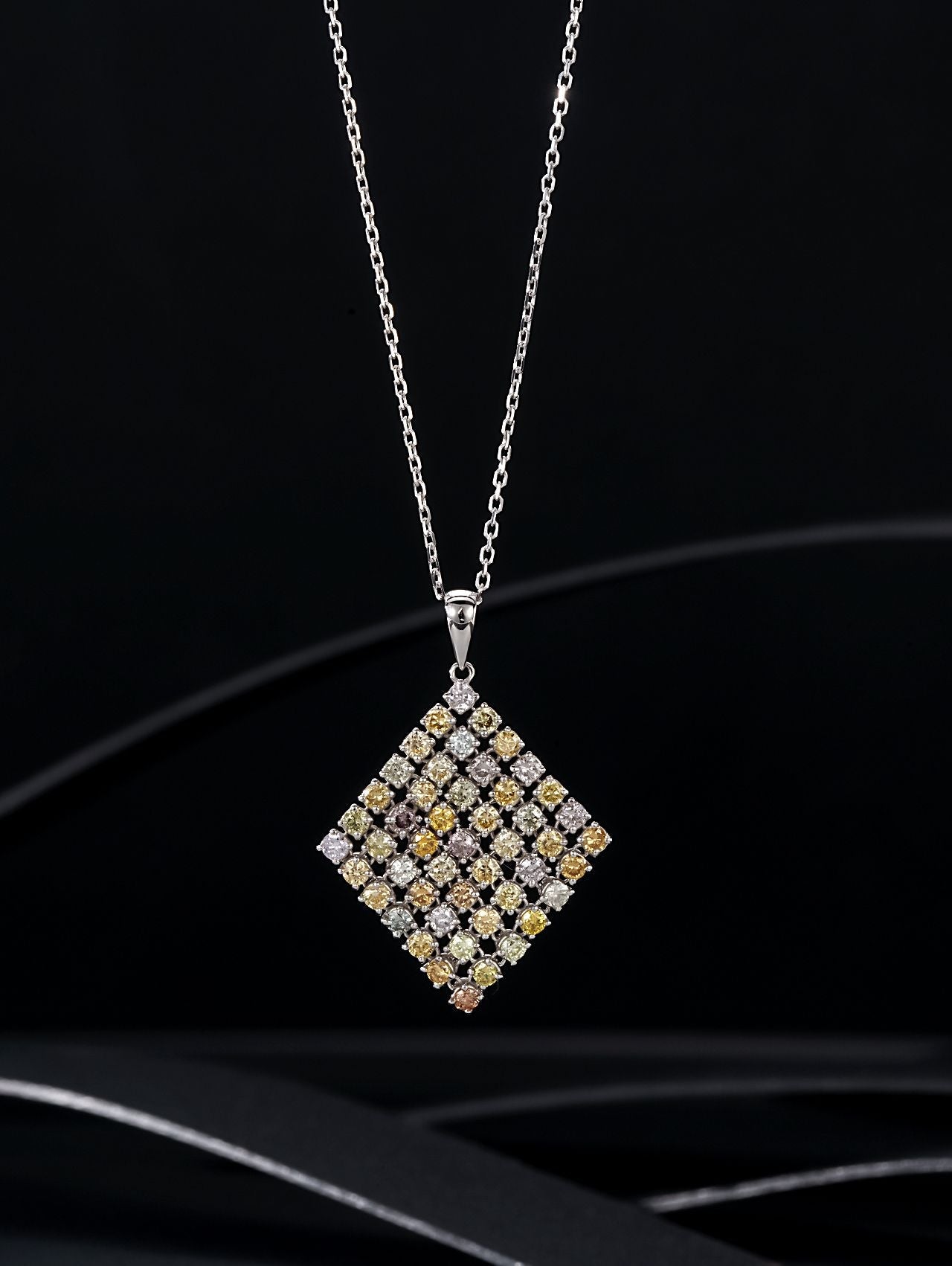 Colorful Diamond-Cut Pendant Jewelry - A Unique Gem Awaits - White Diamond Pendant