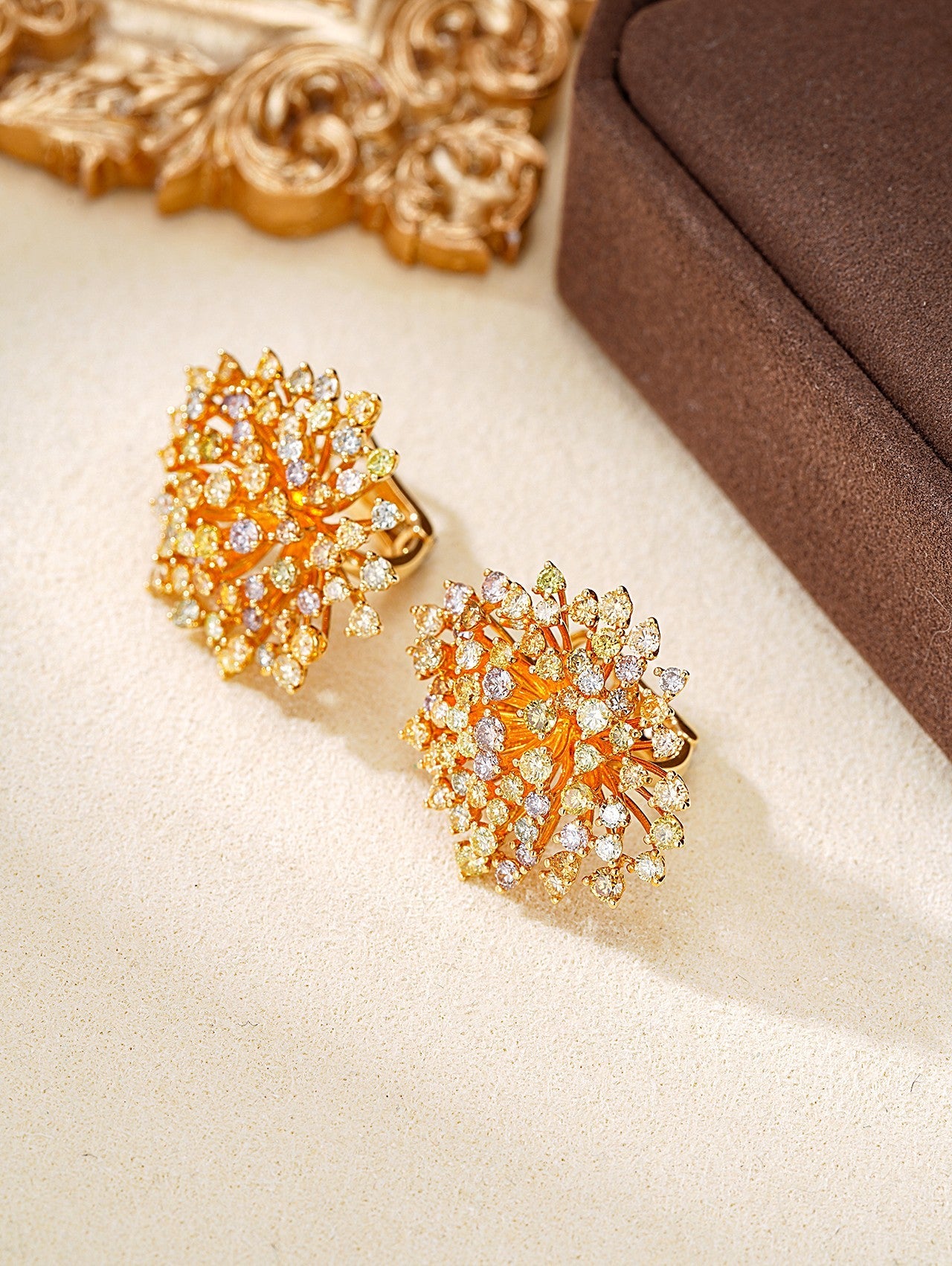 Colorful Diamond-Studded Earrings Jewelry Jeweler.Jewelry